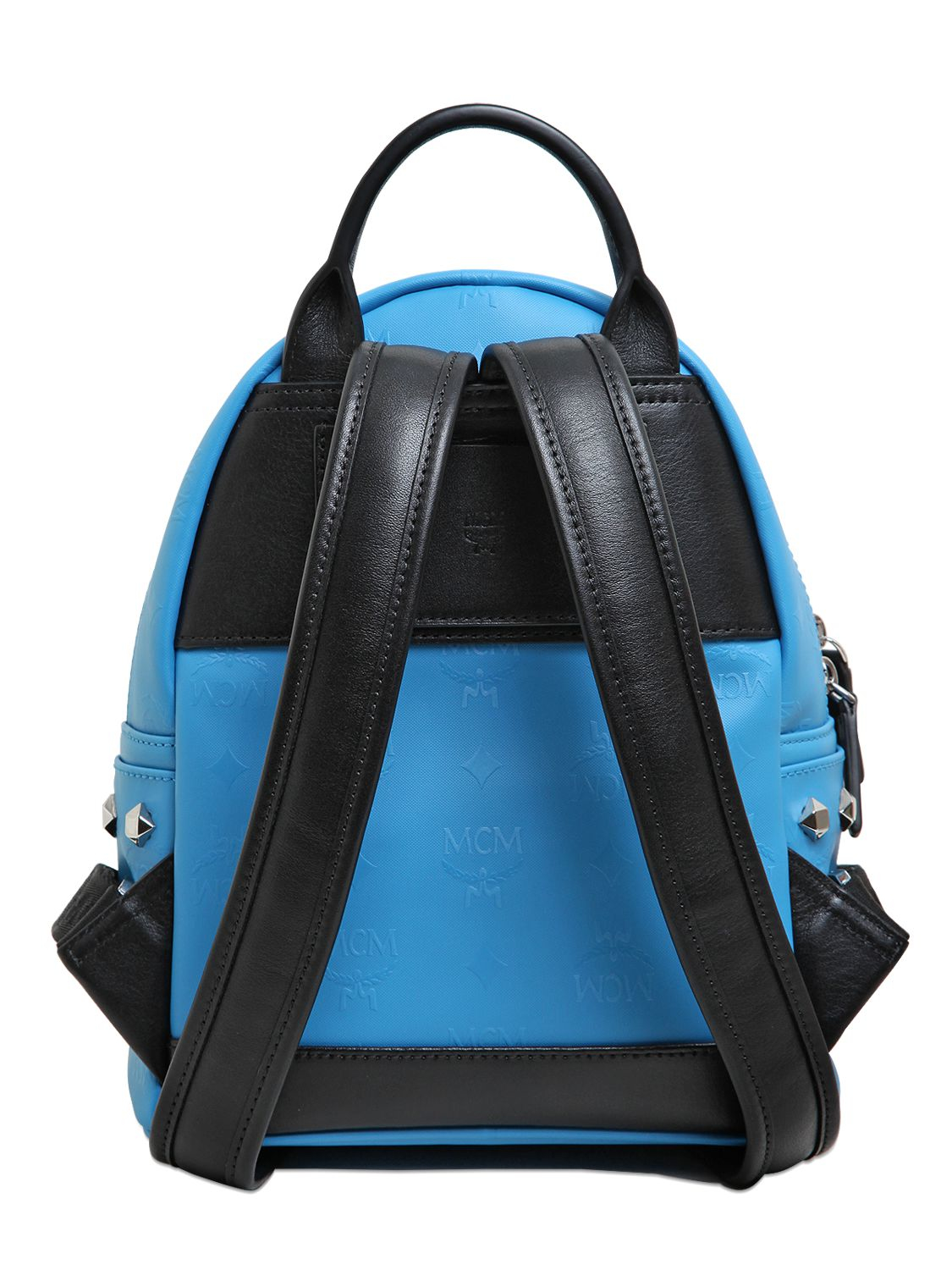 MCM Stark Odeon Embossed Leather Backpack in Blue - Lyst