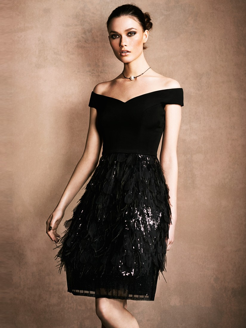 coast feather dress black