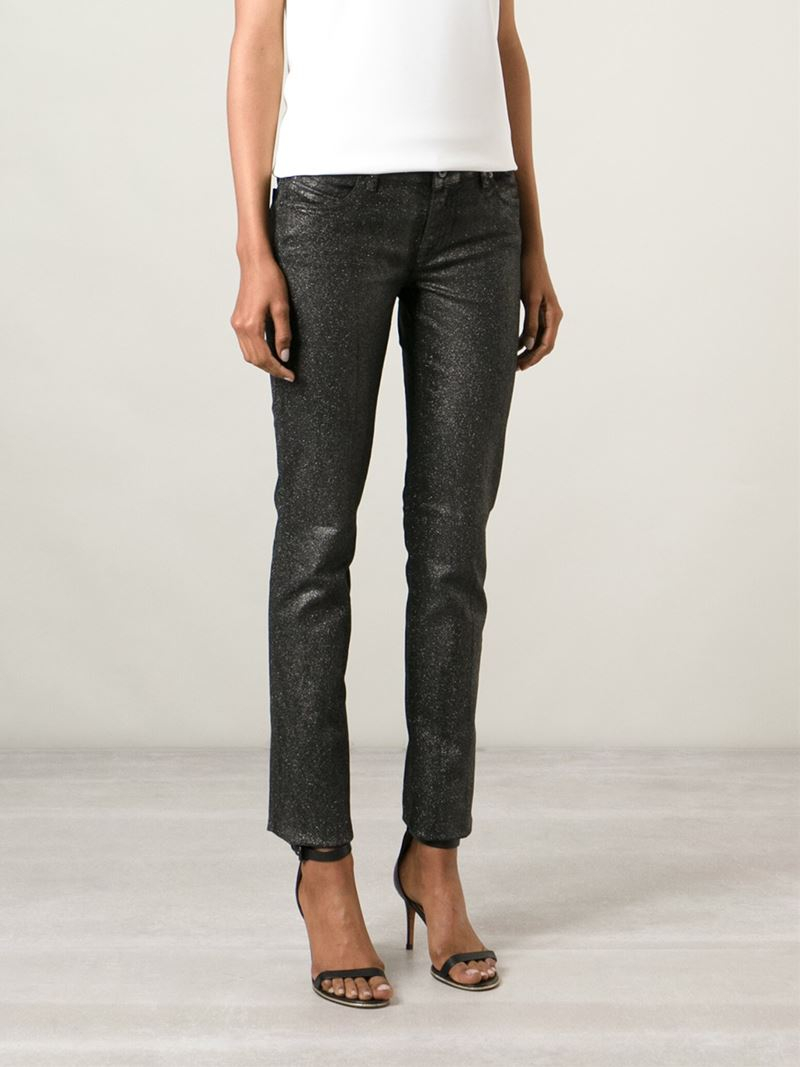 glitter coated jeans