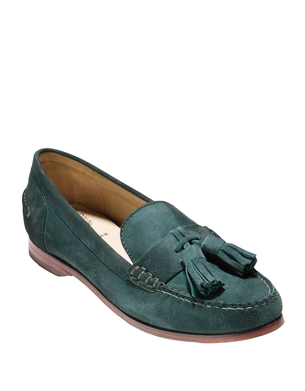Cole Haan Pinch Grand Tassel Suede Loafers in Blue - Lyst