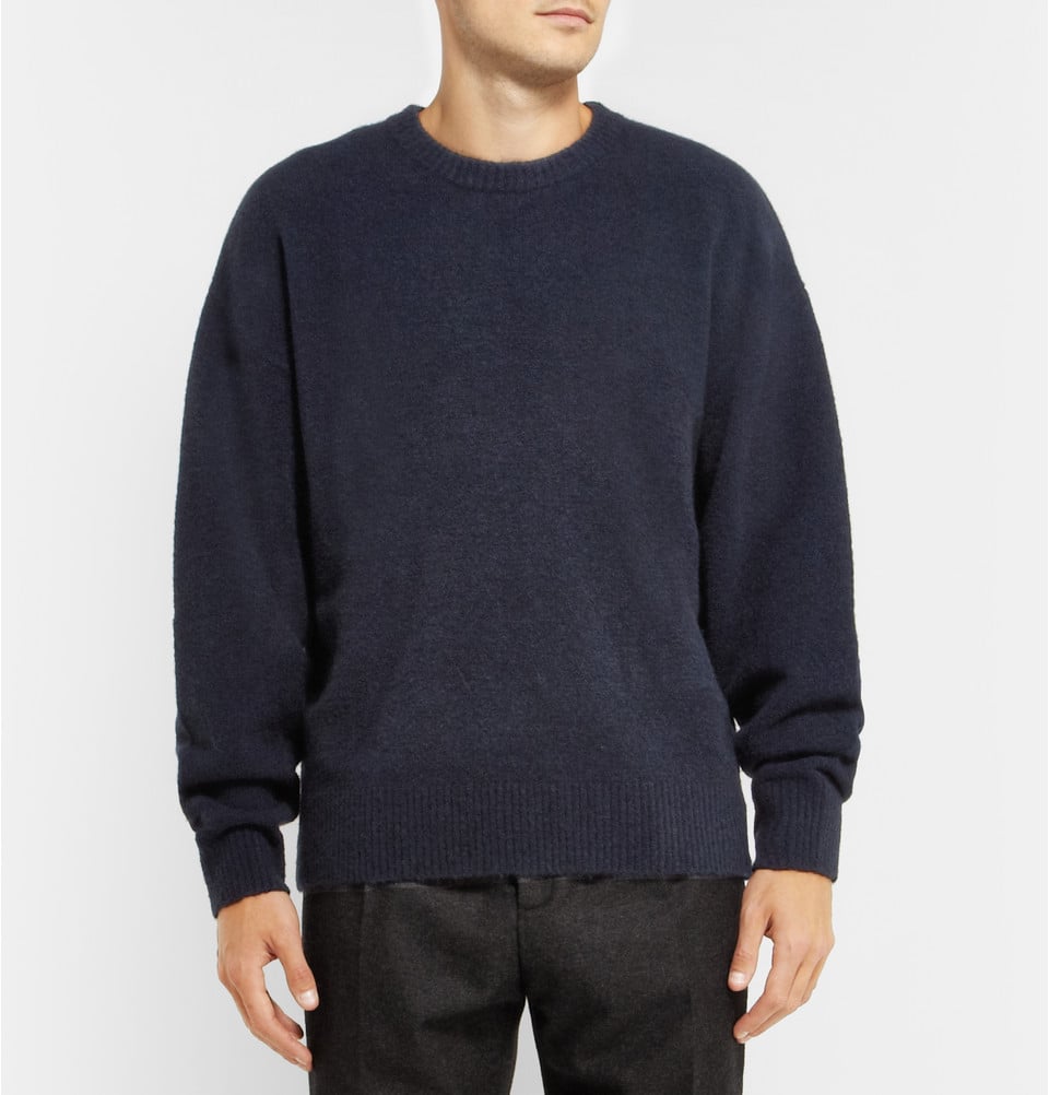 Balenciaga Knitted Wool and Yakblend Sweater in Blue for Men | Lyst