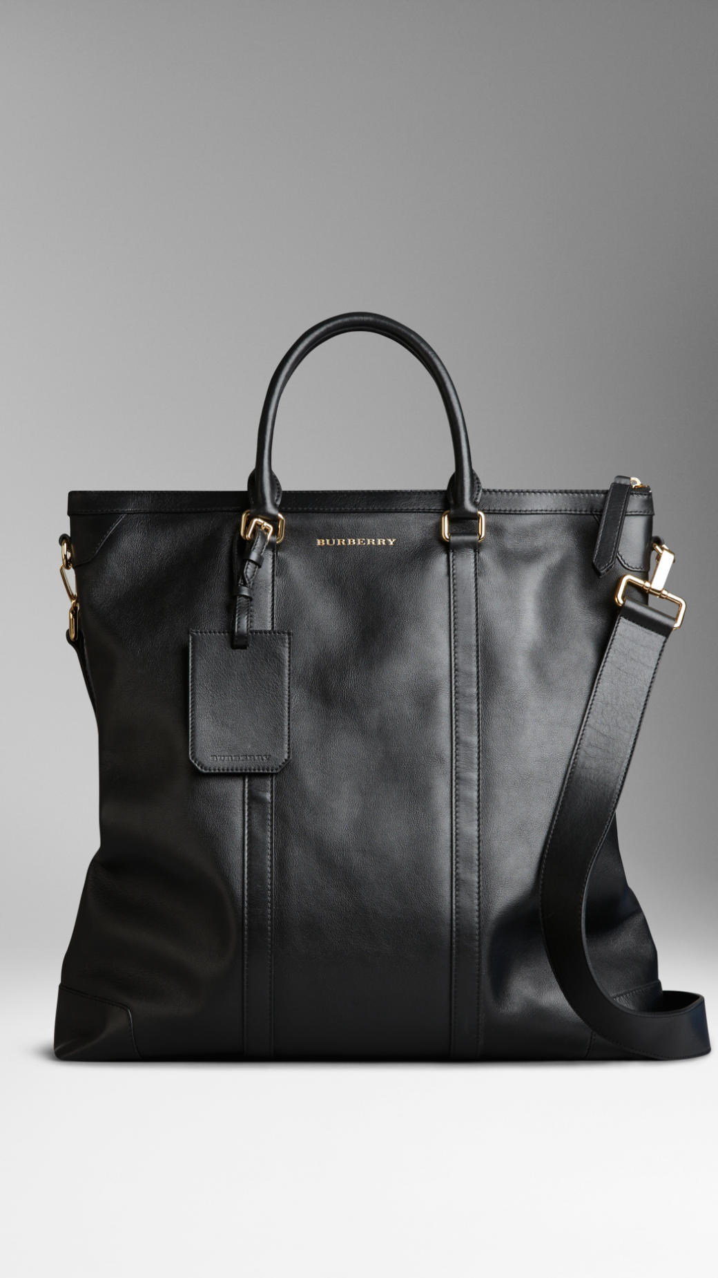 Lyst - Burberry Large Leather Tote Bag in Black for Men