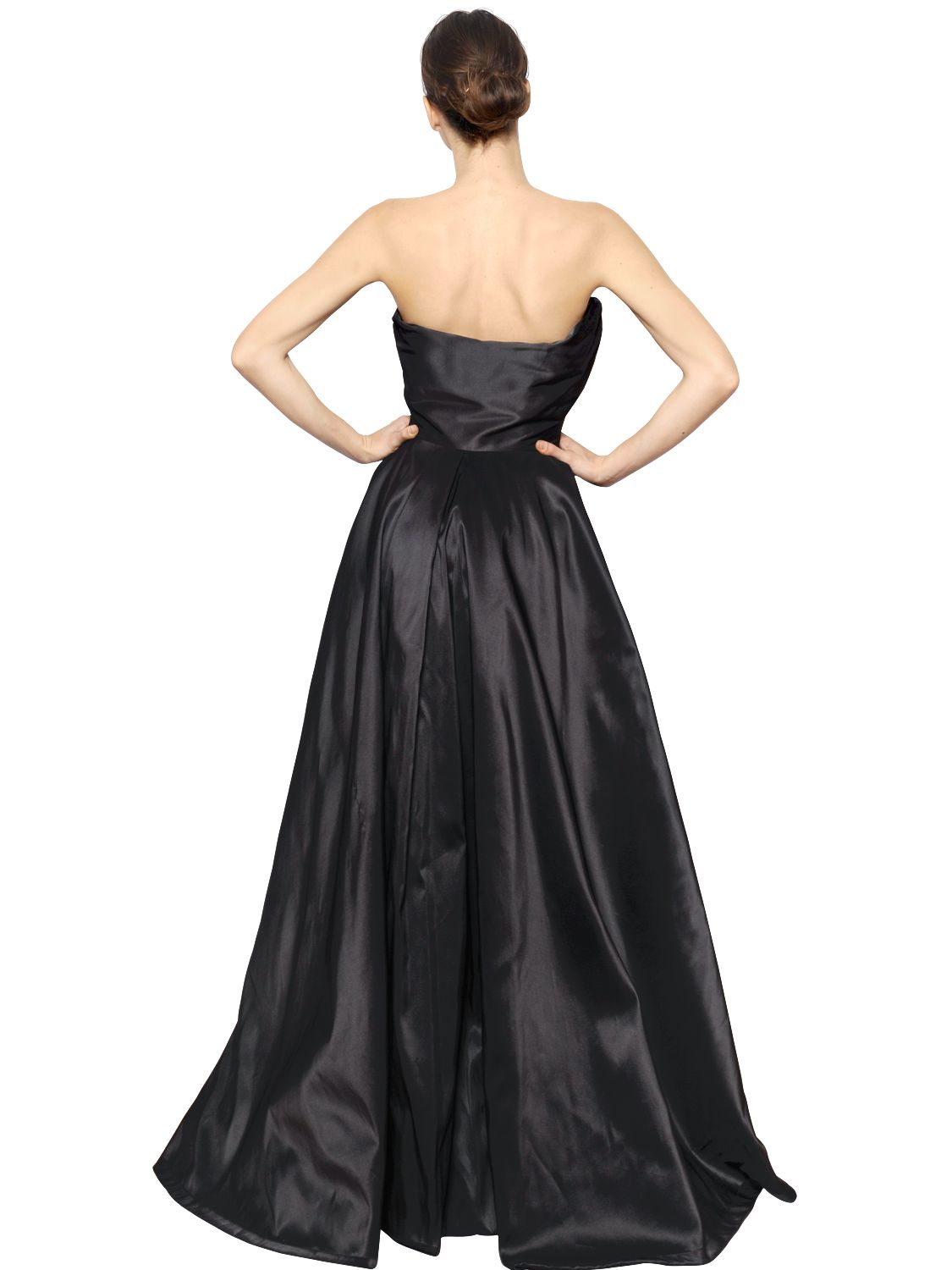Lyst - Vivienne Westwood Silk Faille Bustier Long Dress in Black
