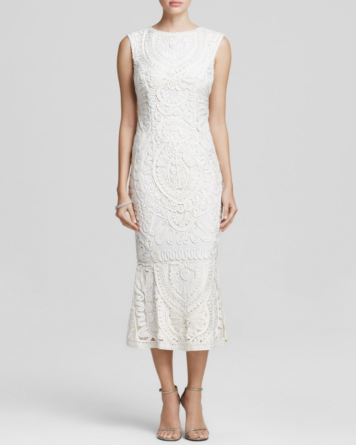 Js Collections Dress Sleeveless Soutache in White (Ivory)