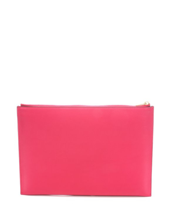 Cline Fushia Leather Flap Pocket Clutch in Pink | Lyst