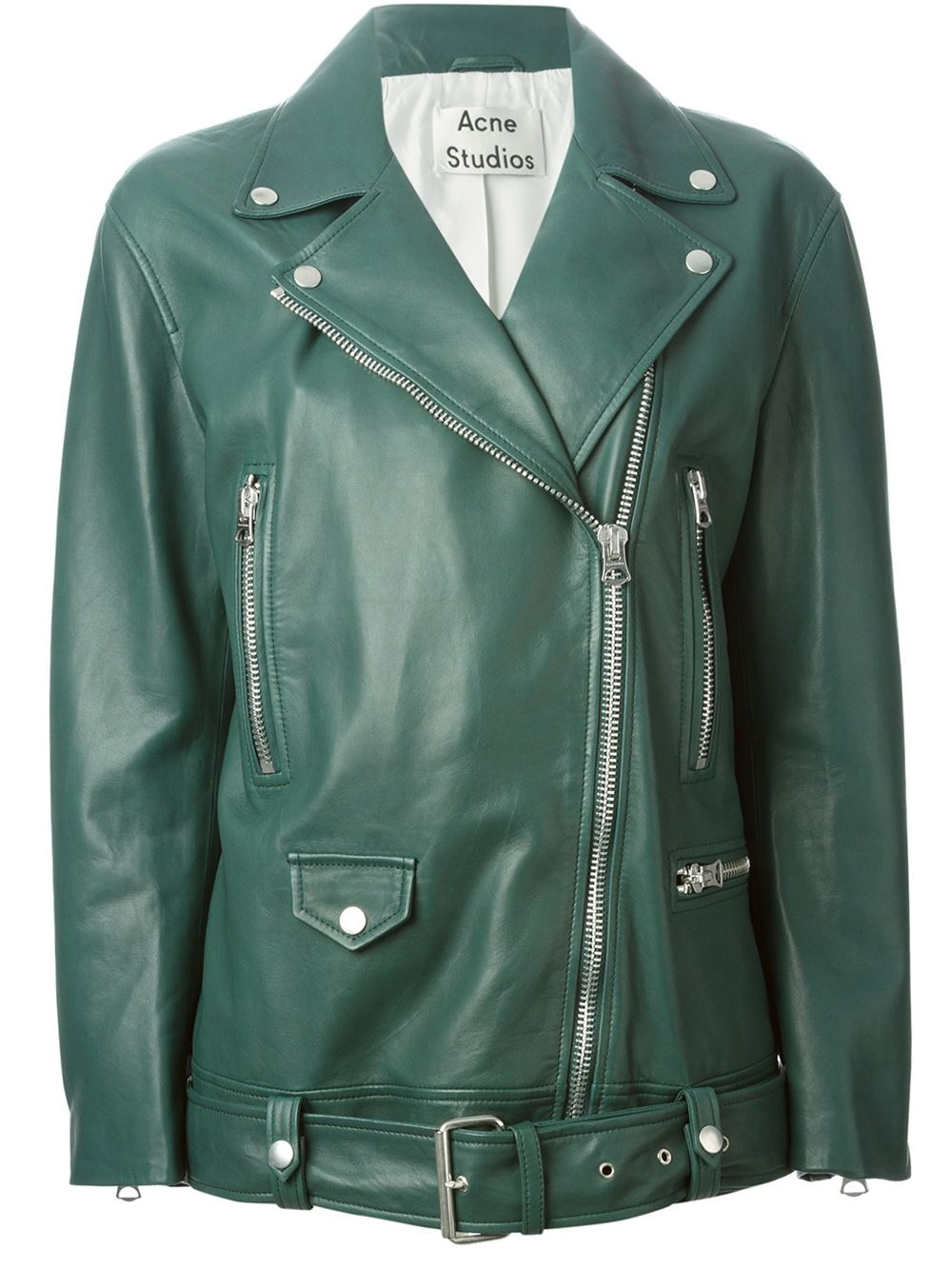 light green leather jacket
