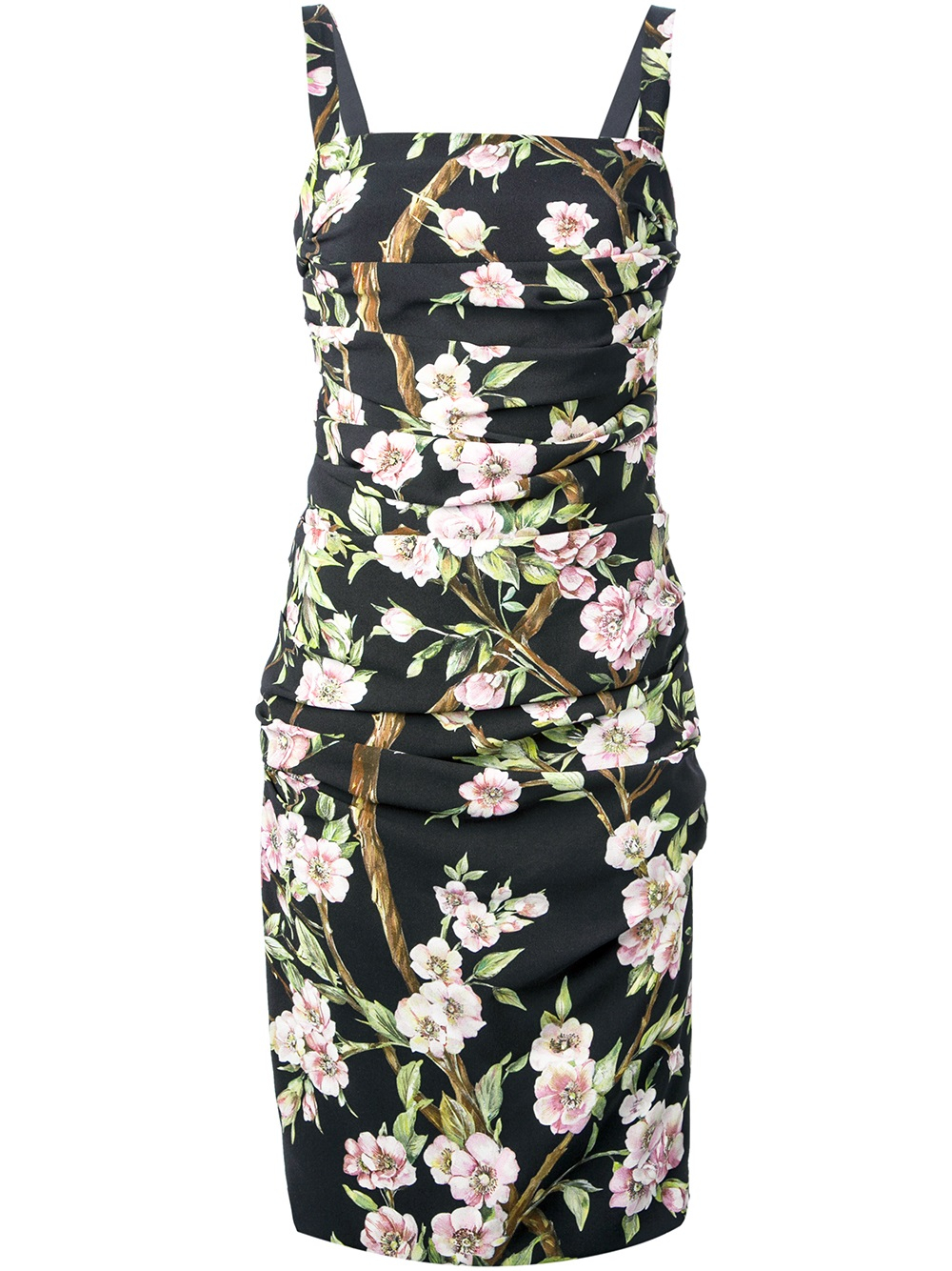 Lyst - Dolce & gabbana Fitted Floral Dress in Black