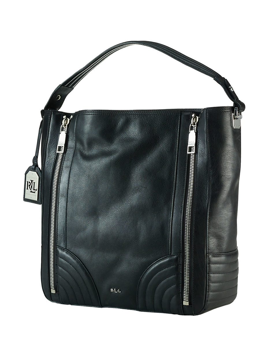 Lauren By Ralph Lauren Roscoe Leather Hobo Bag in Black Lyst