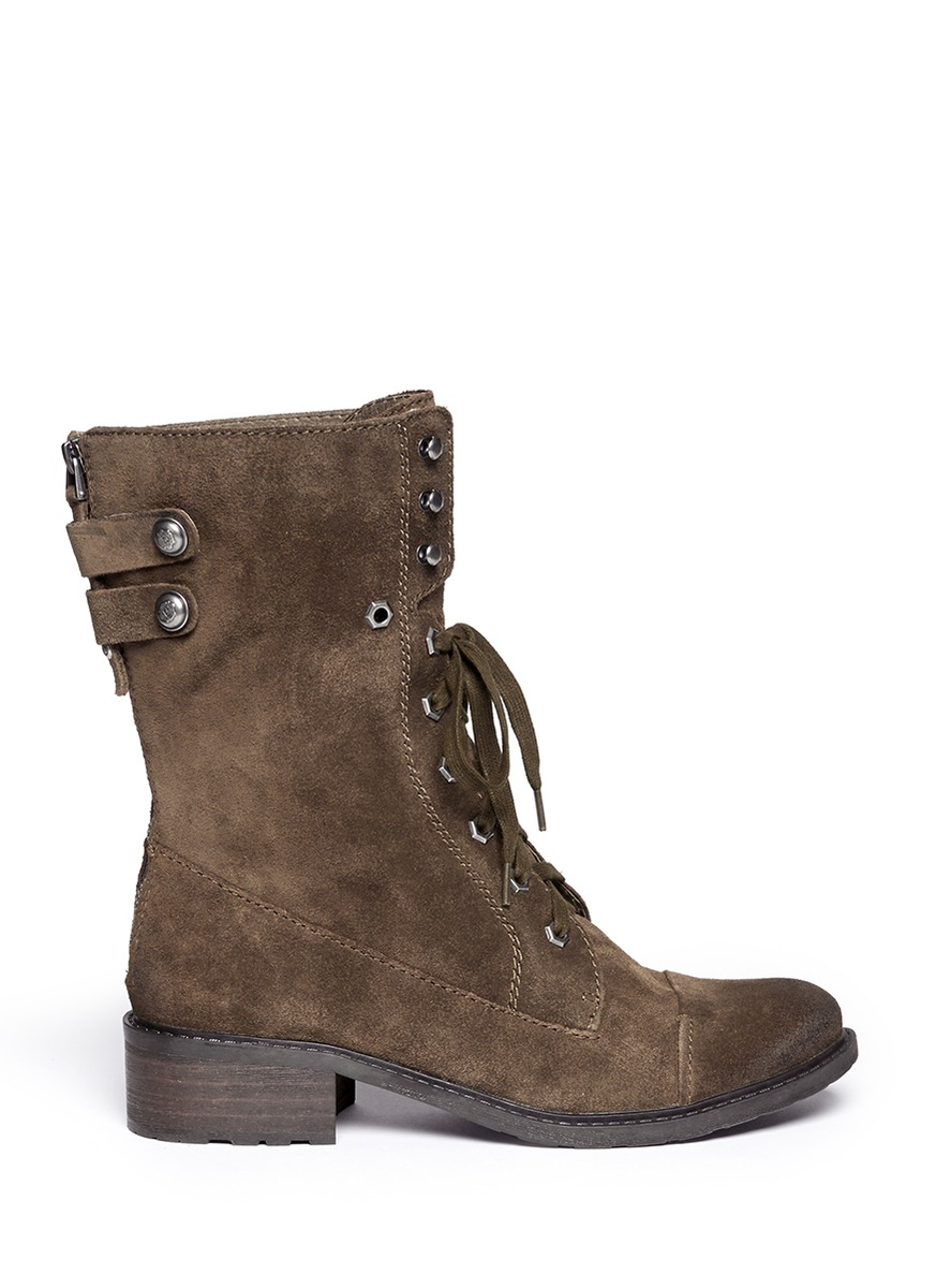 Lyst - Sam Edelman 'darwin' Suede Lace Up Boots in Brown