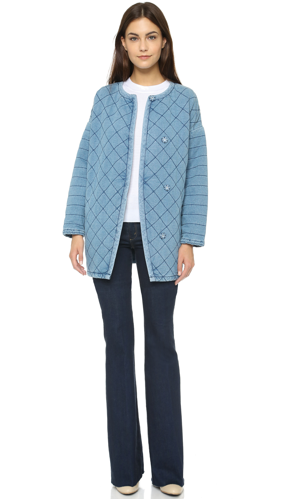 Maison Scotch Quilted Jacket - Chambray in Blue - Lyst