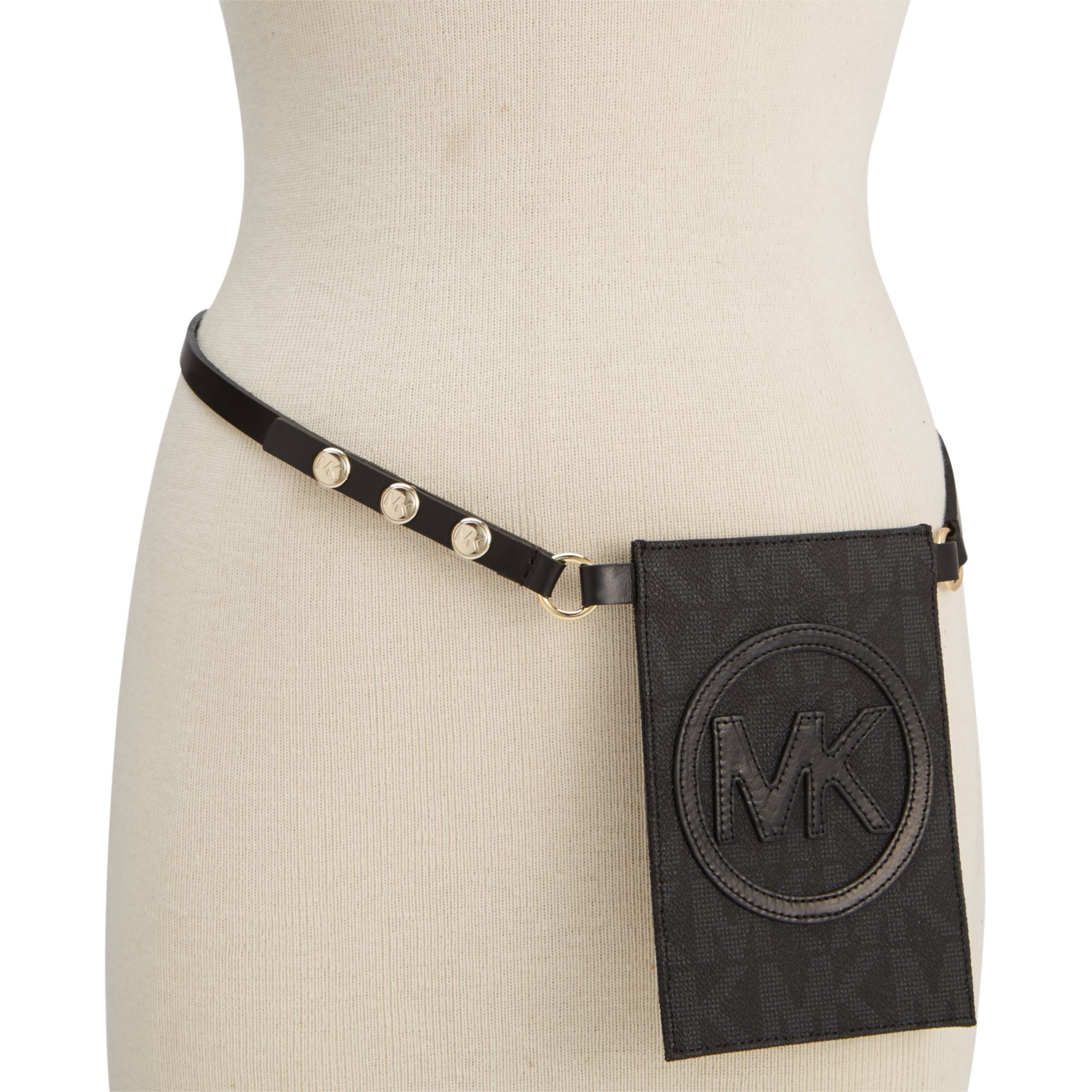 Michael Kors Michael Signature Belt Bag in Black | Lyst