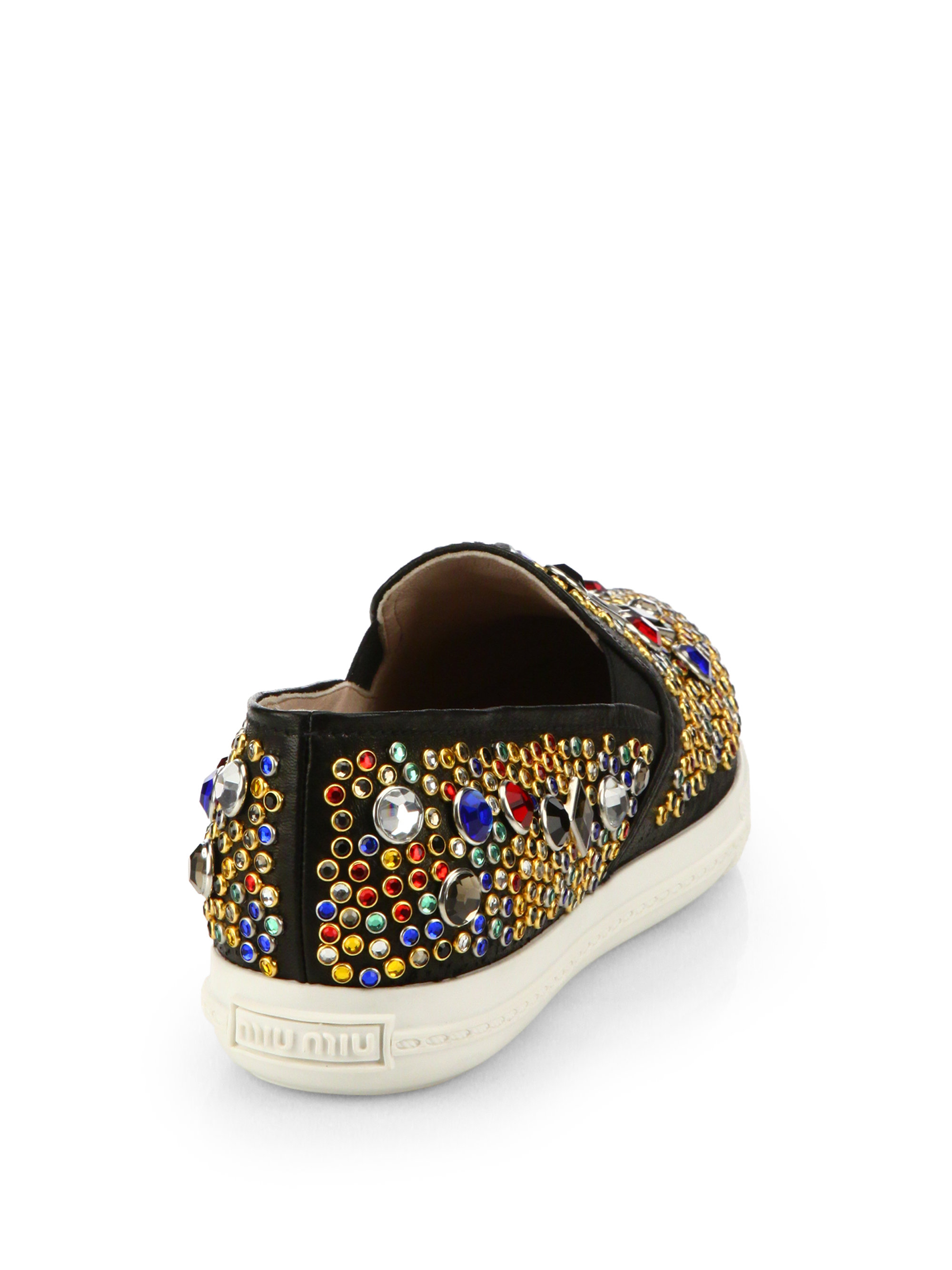 miu miu leather sneakers