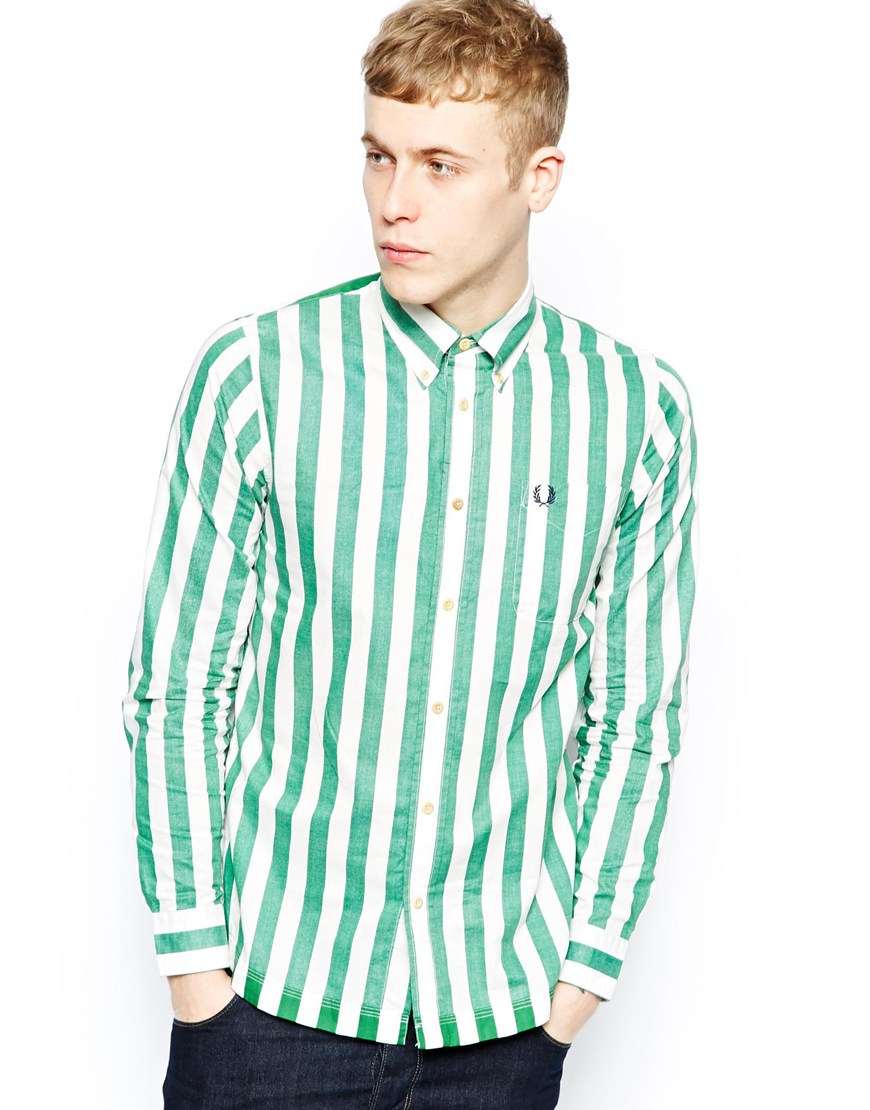 Fred Perry Southsea Deck Chairs Striped Shirt in Green (White) for Men -  Lyst