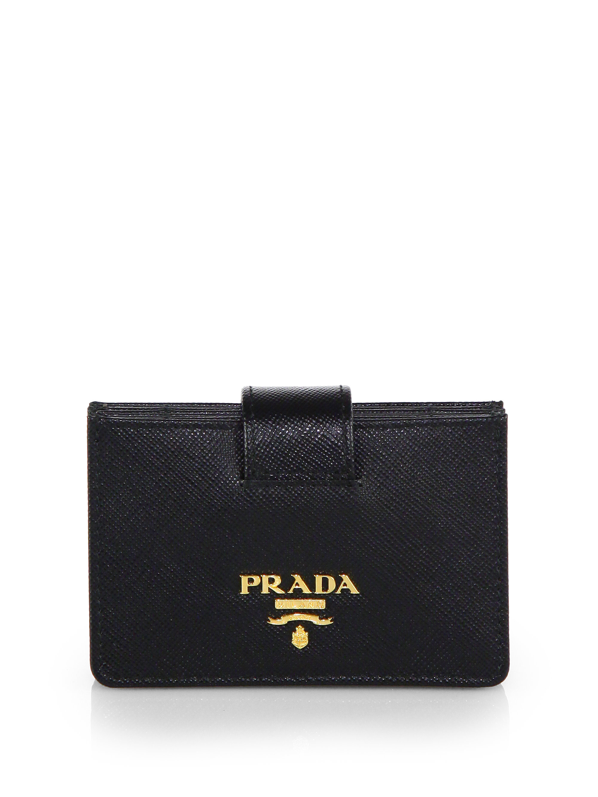 Prada Saffiano Accordion Card Case in Black (NERO-BLACK) | Lyst