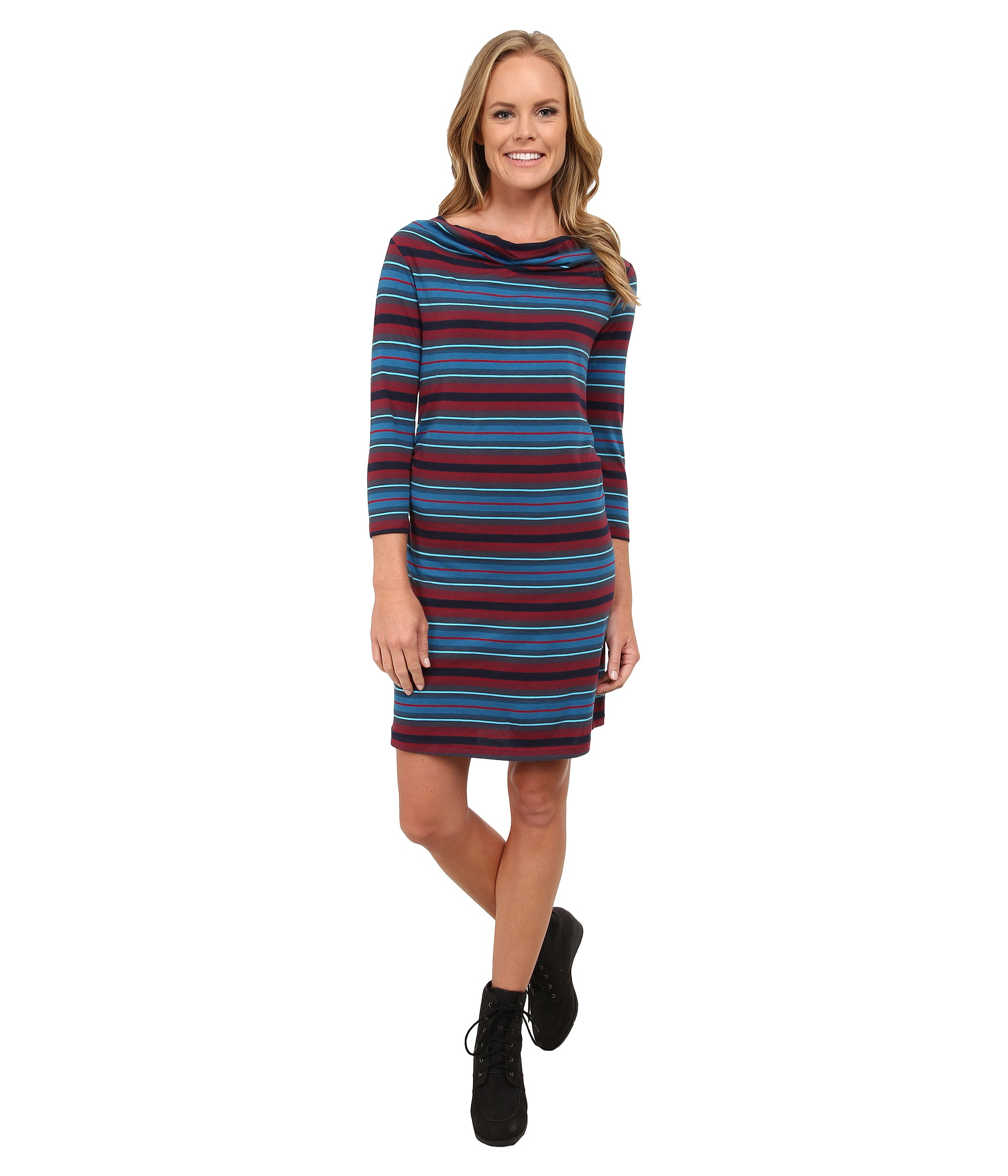 Patagonia Cotton Kamala Cowl Neck Dress in Blue - Lyst