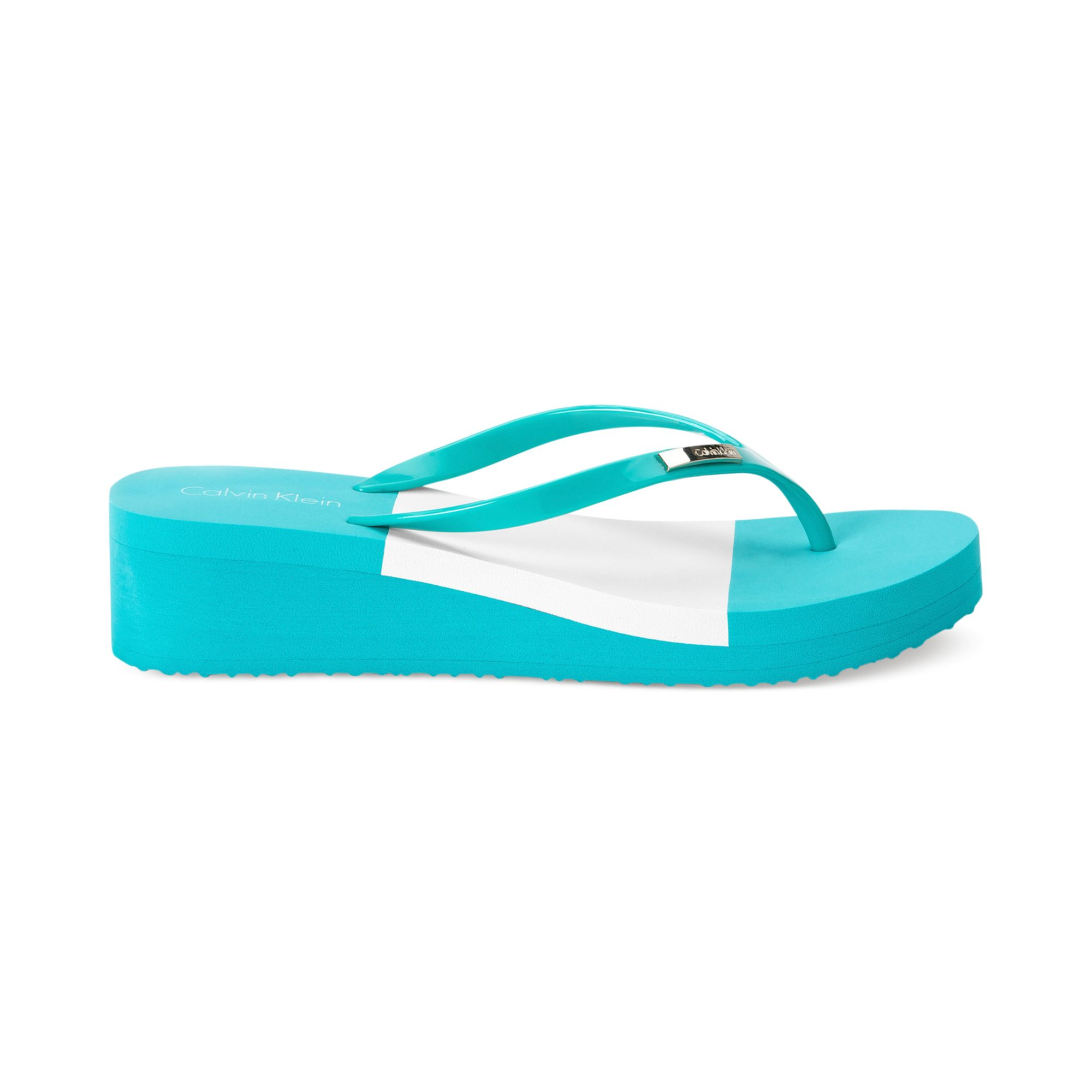 calvin klein wedge flip flops