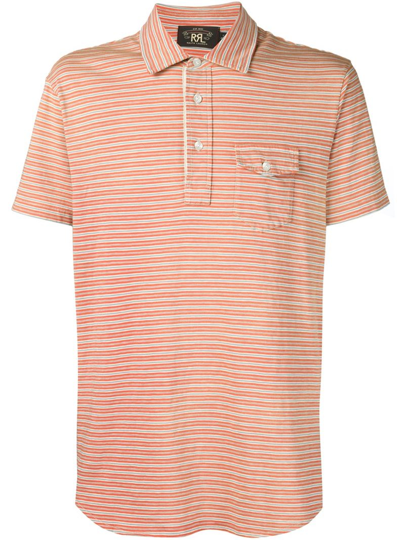 Rrl Striped Polo Shirt in Yellow for Men | Lyst