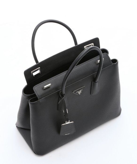 Prada Black Leather Structured Tote Bag In Lyst Gallery