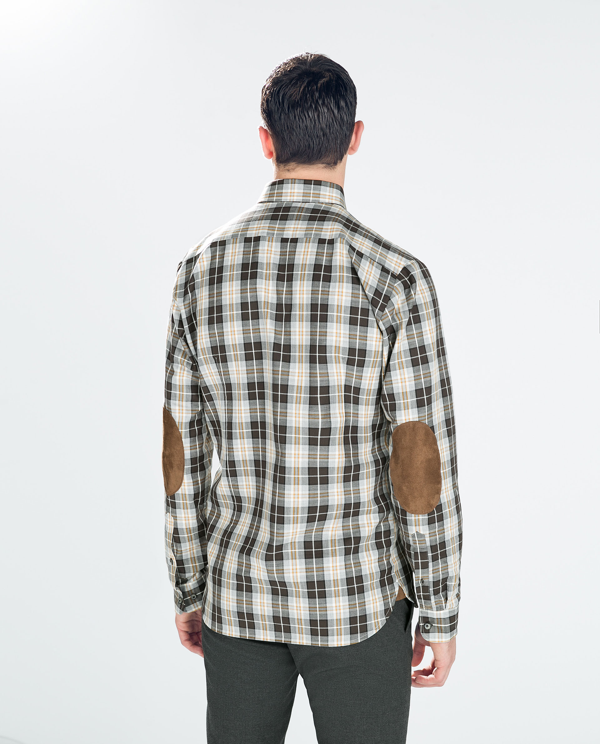 button down shirt with elbow patches