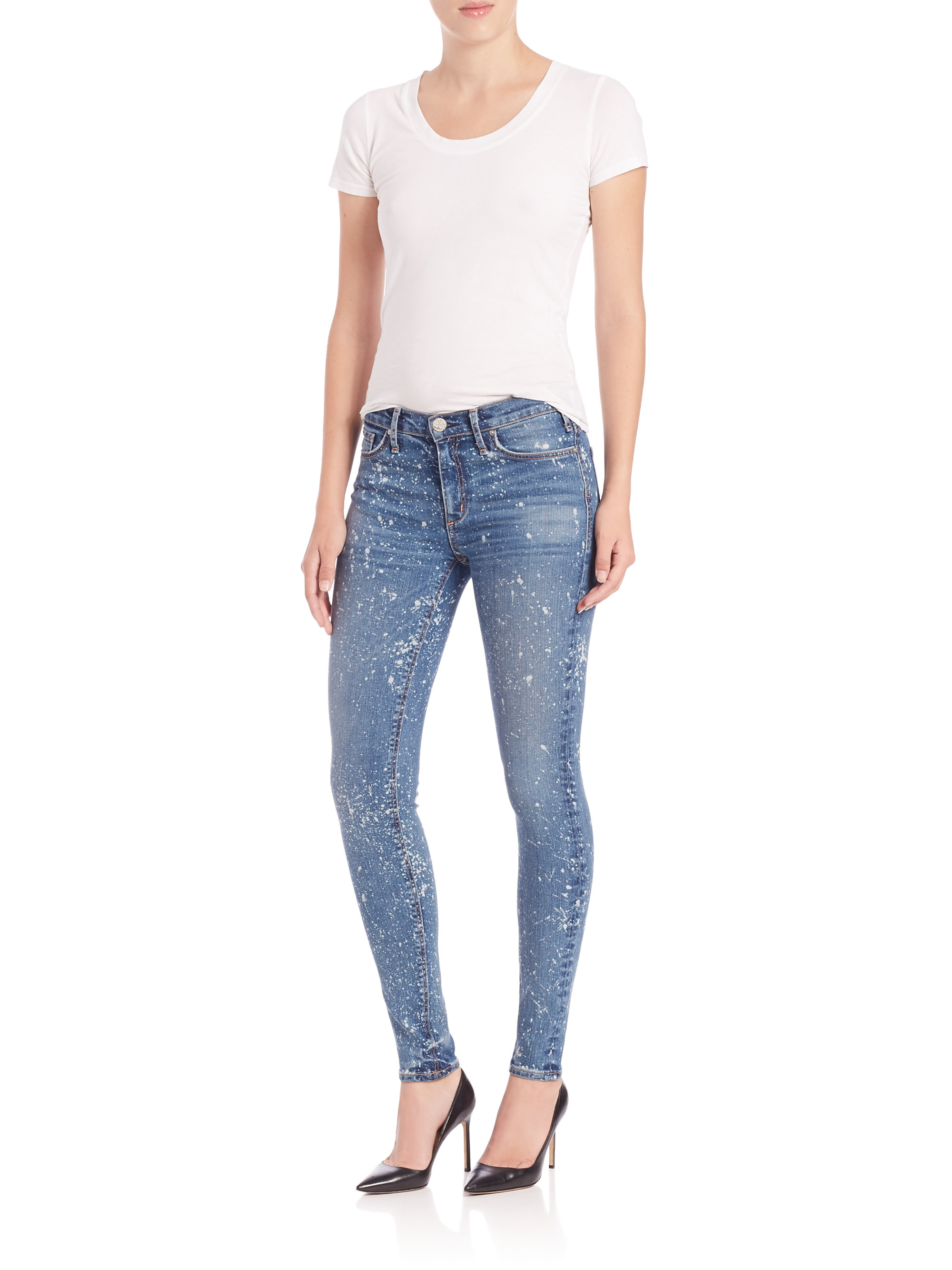 paint splatter skinny jeans