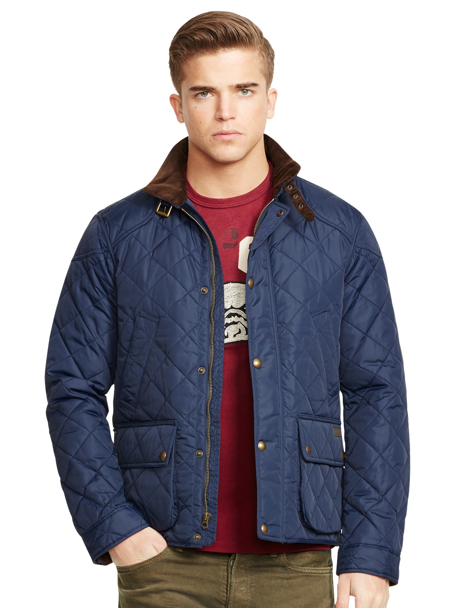 Polo Ralph Lauren Corduroy Cadwell Quilted Bomber Jacket in Blue for ...