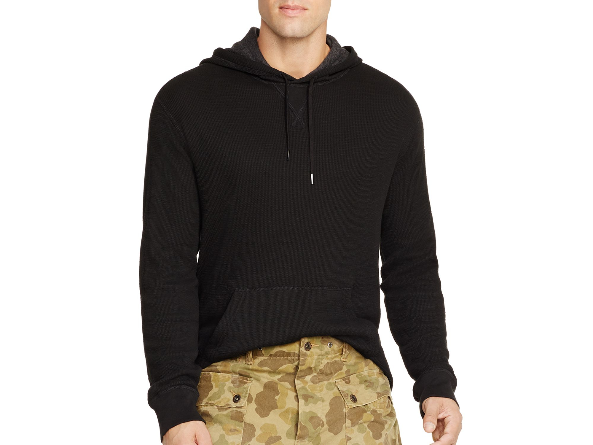 polo waffle knit hoodie