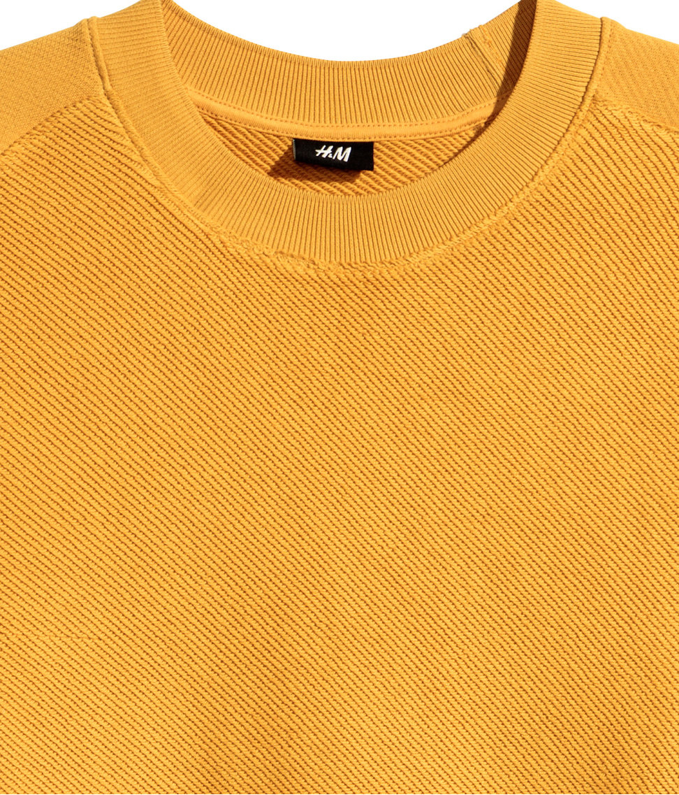 H&M Sweatshirt in Yellow for Men | Lyst