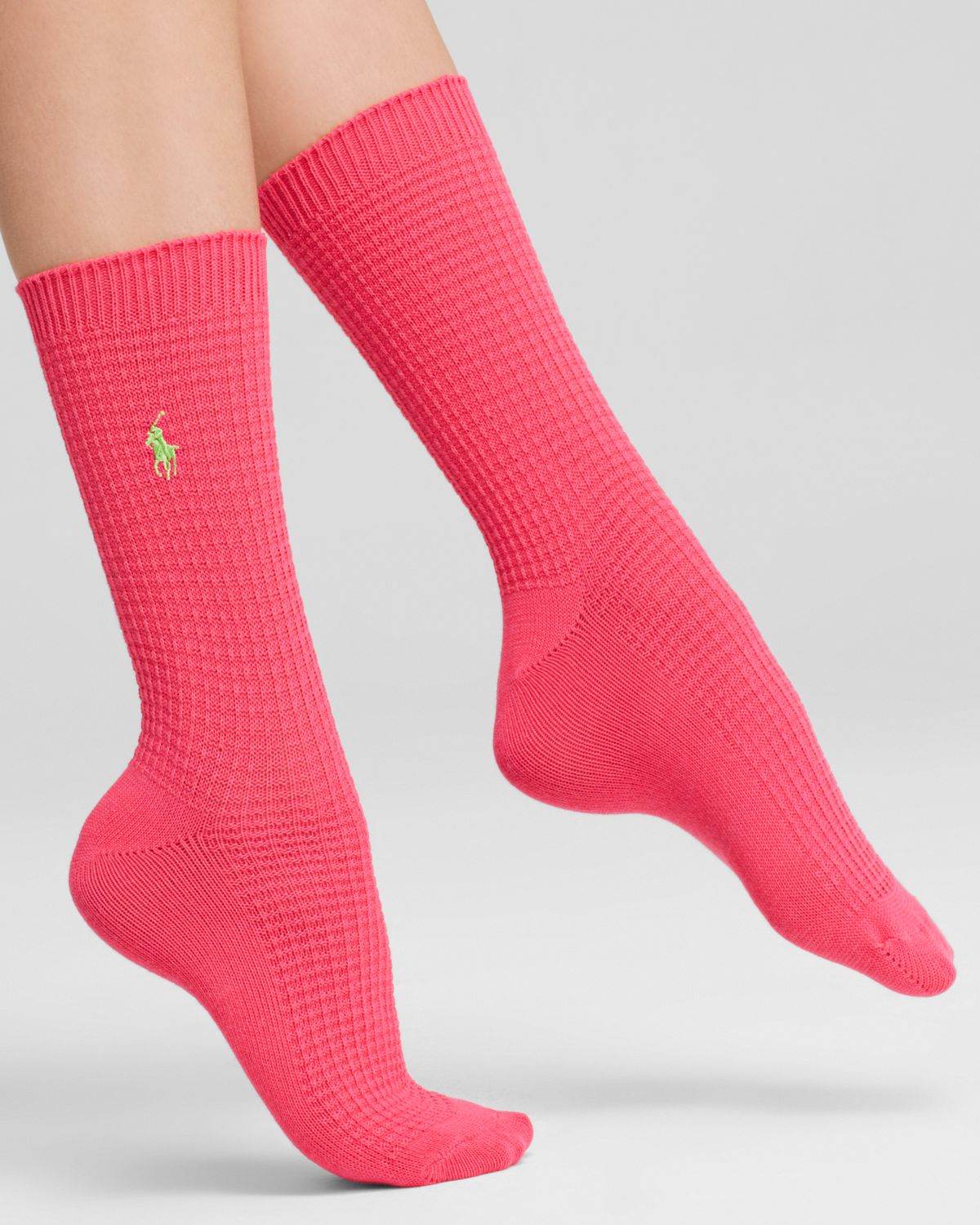 Polo ralph lauren Waffle Pony Crew Socks in Pink Lyst