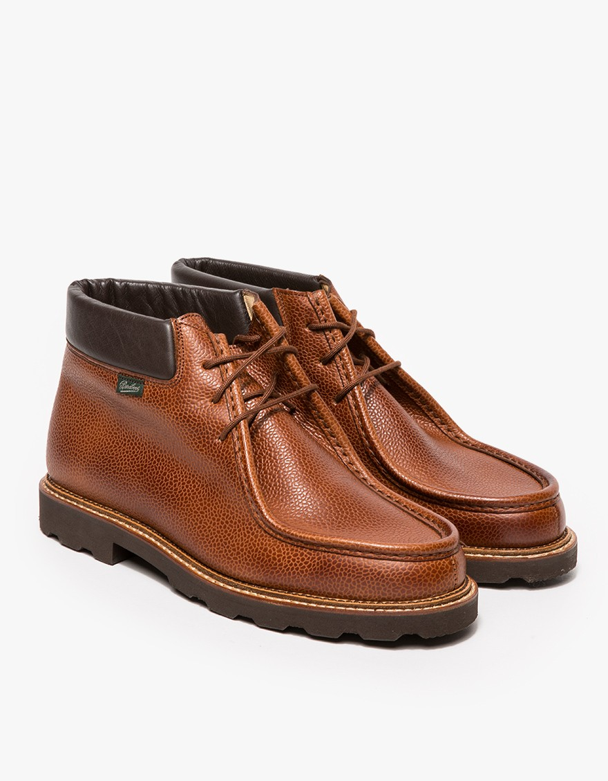 Paraboot Milly Grained-Leather Ankle Boots in Brown for Men - Lyst