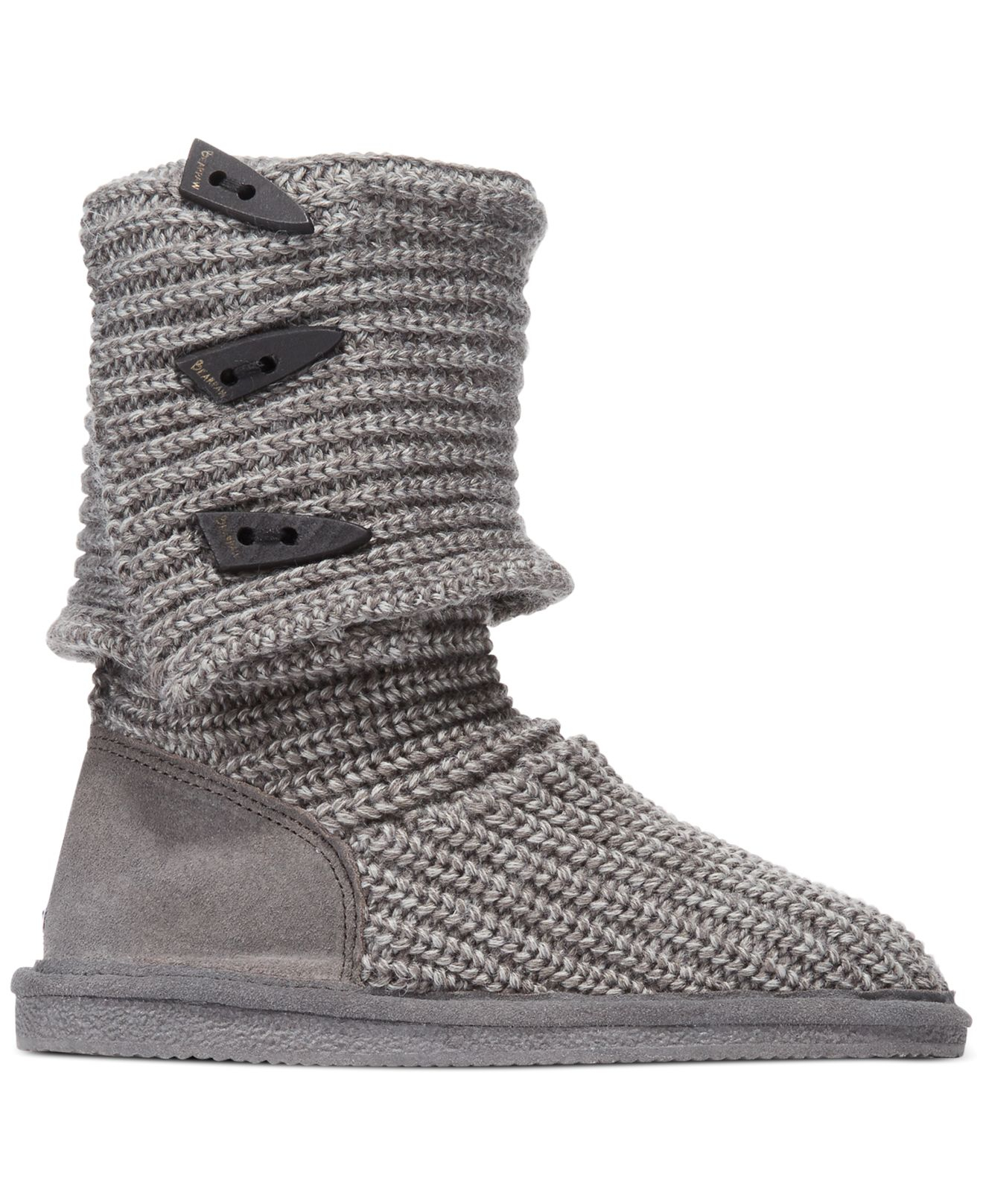 Lyst BEARPAW Knit & Genuine Sheepskin Lined Boot in Gray