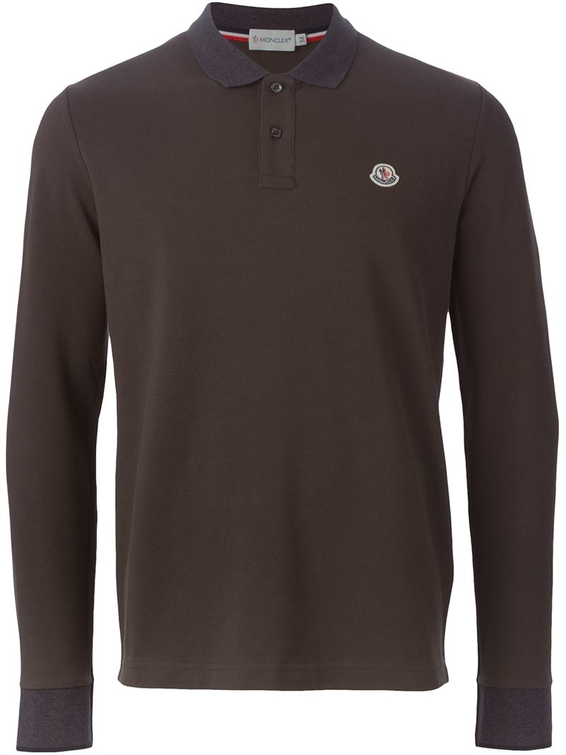 brown long sleeve polo
