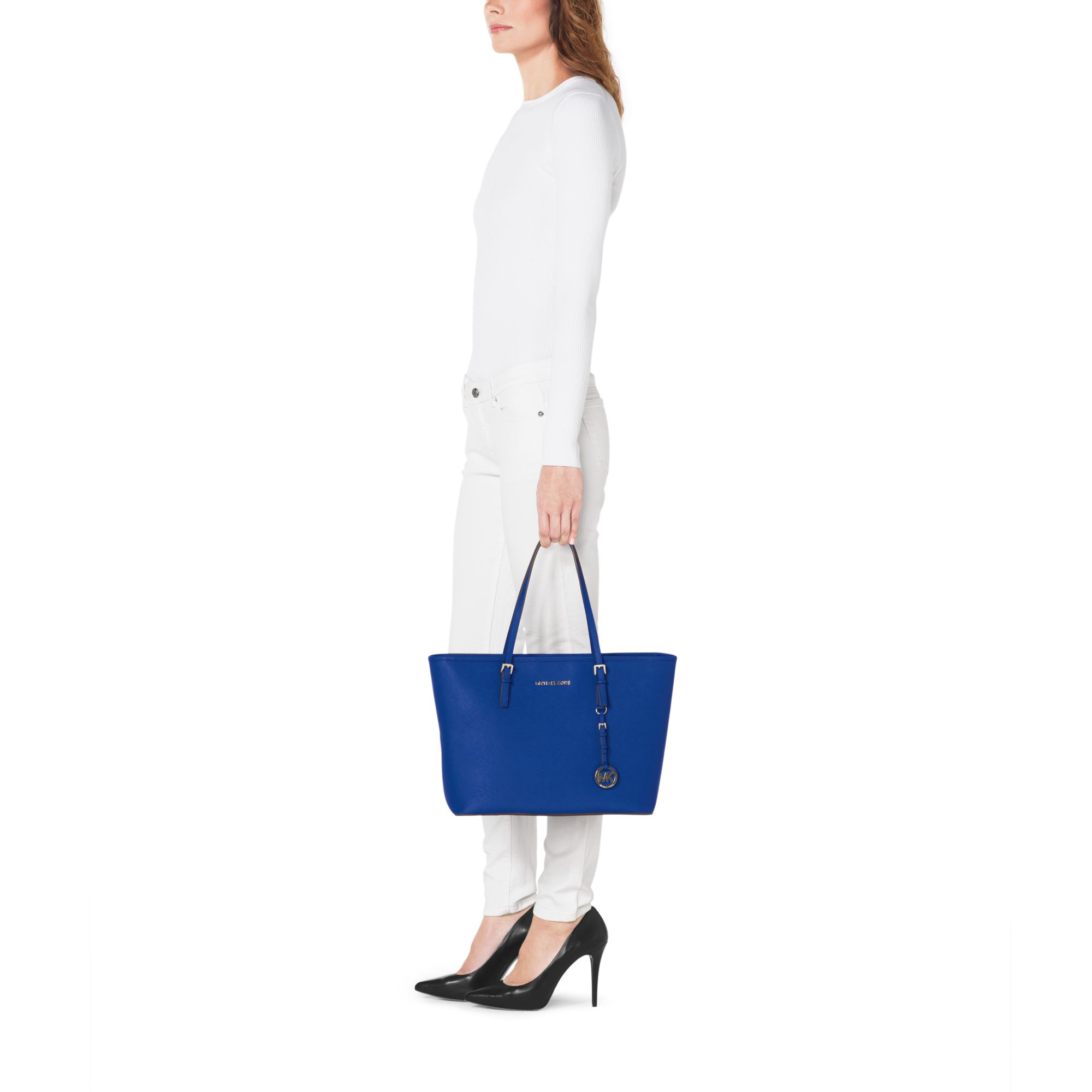 michael kors jet set top zip tote