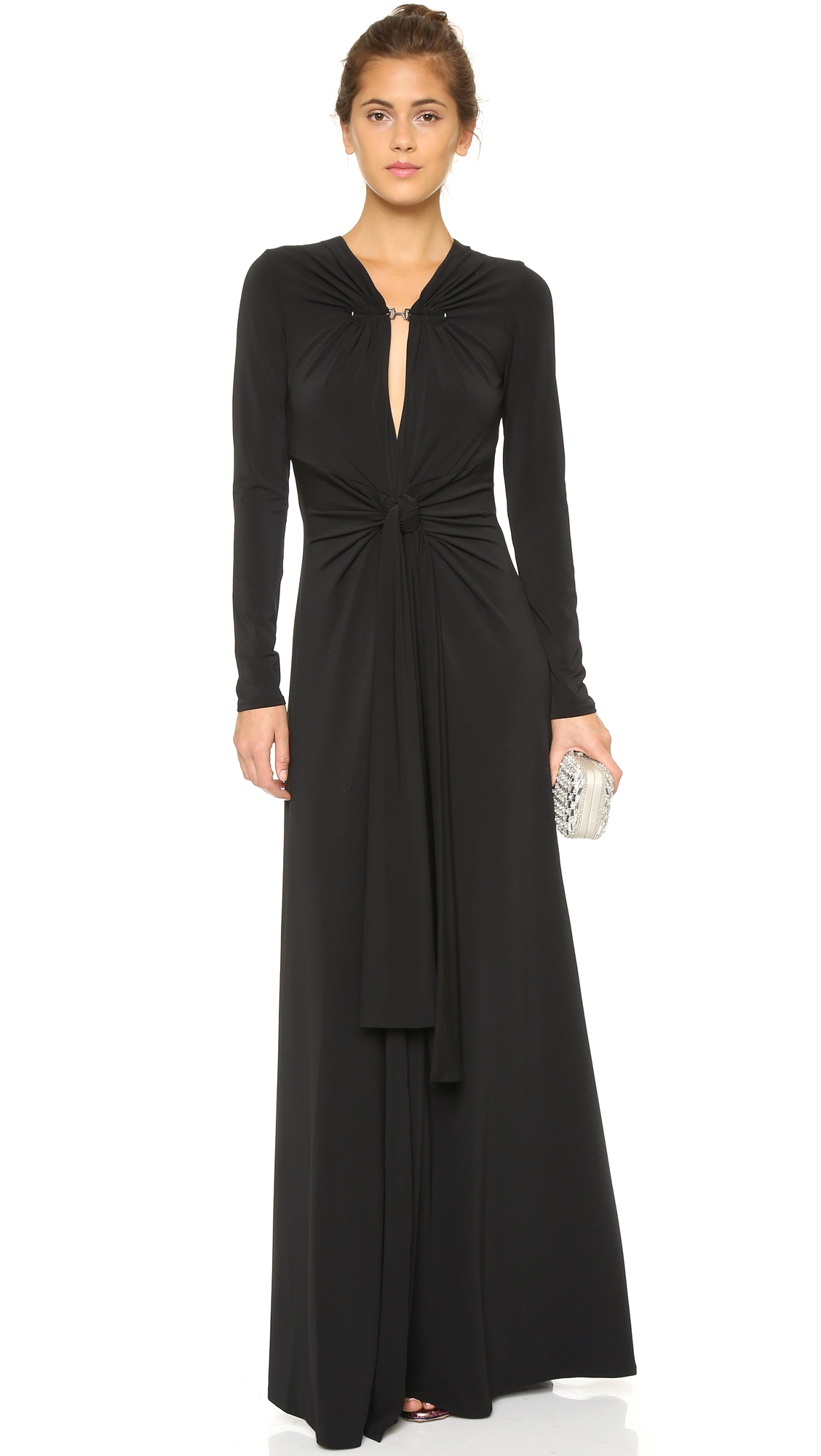 halston heritage long dress