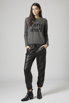 leather joggers petite