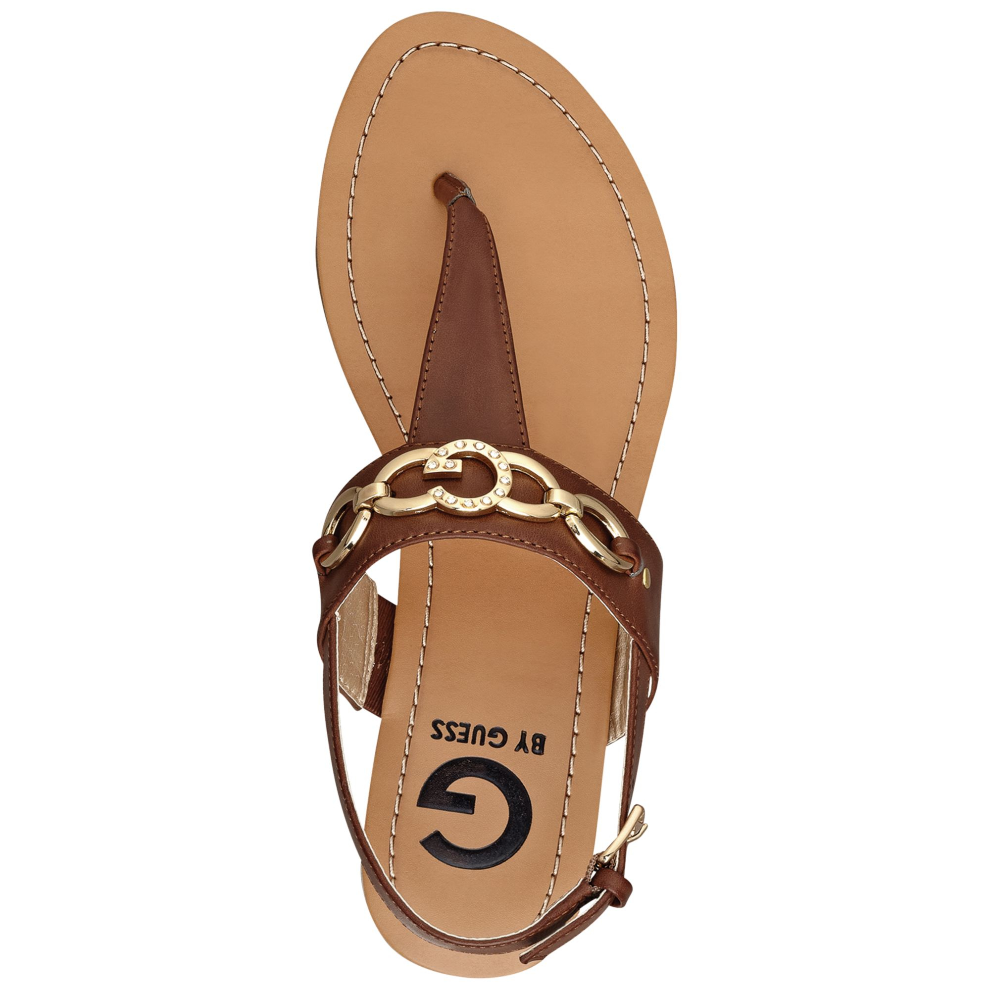 G by Guess Lunna Flat Thong Sandals in Brown - Lyst