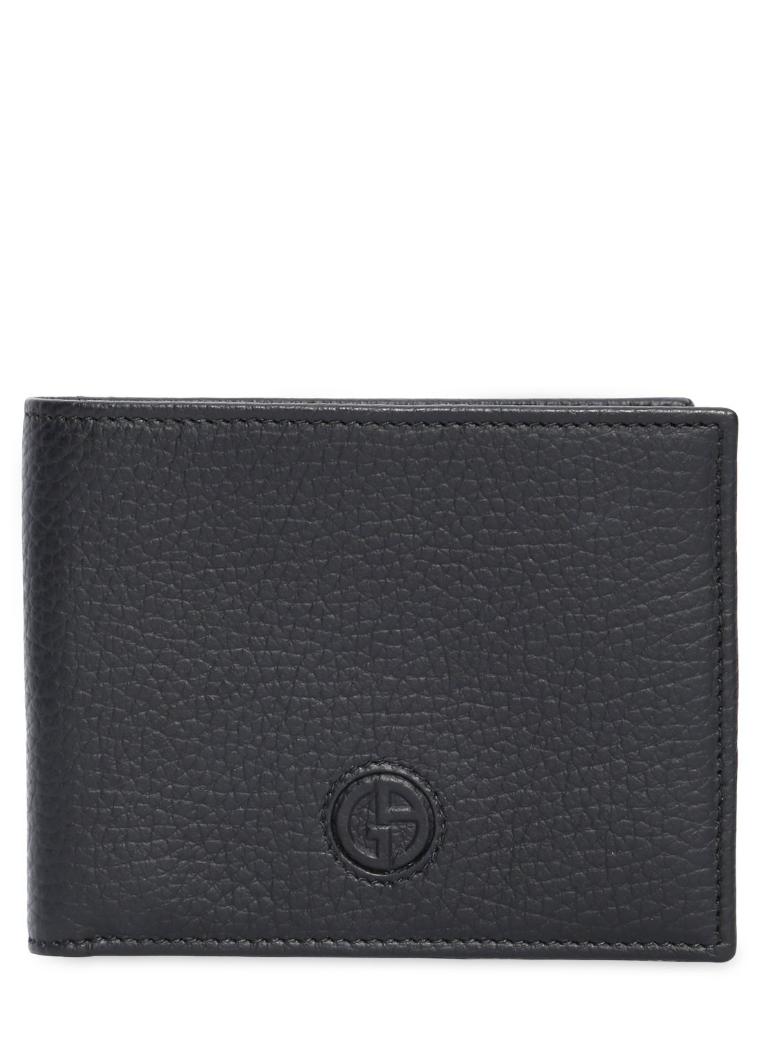 Giorgio Armani Hammered Leather Classic Wallet in Black for Men - Lyst