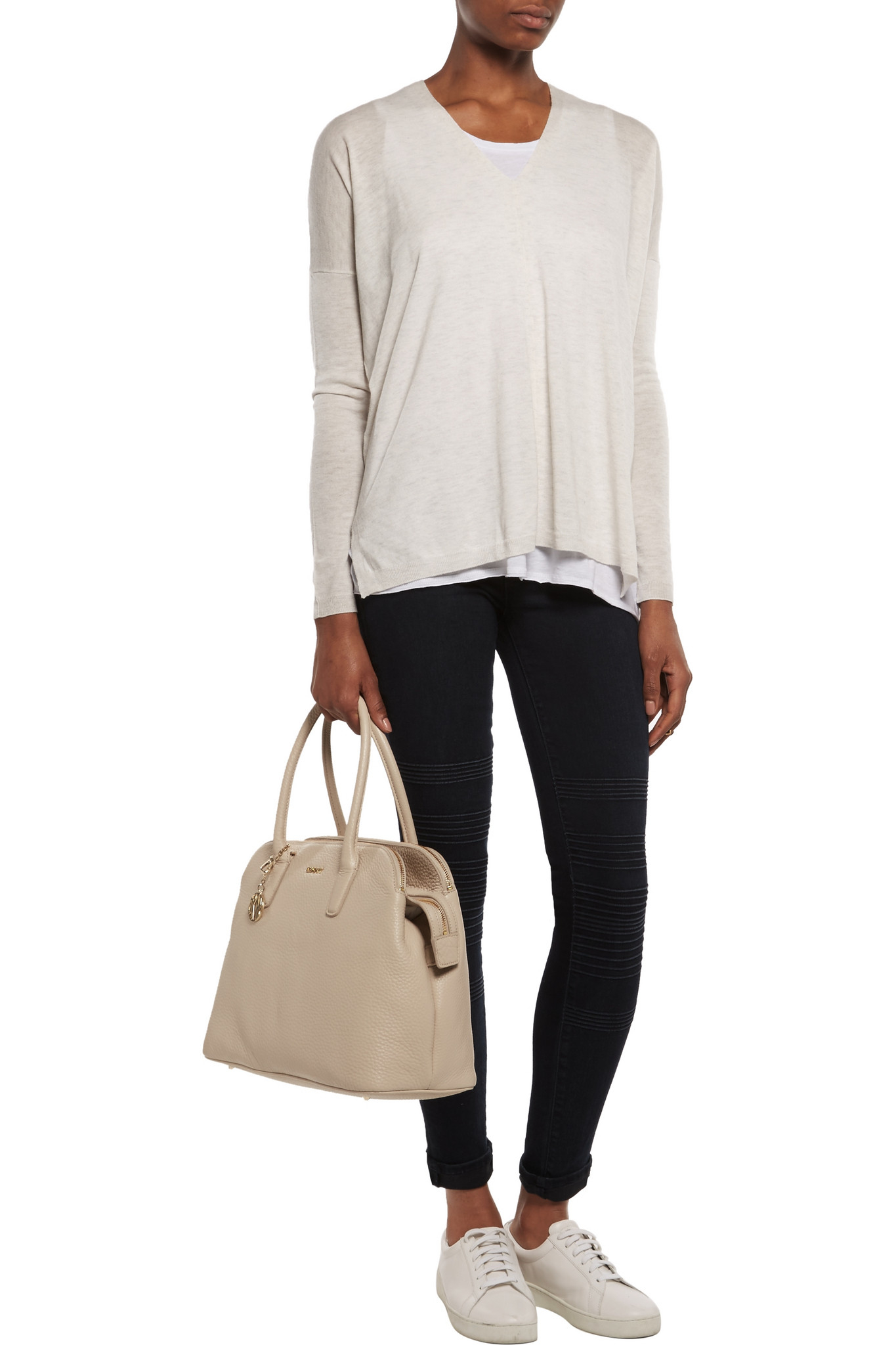 dkny textured leather tote