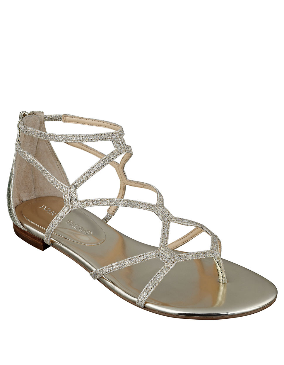 Ivanka trump Beauty Caged Sandals in Gold (Yellow Gold)
