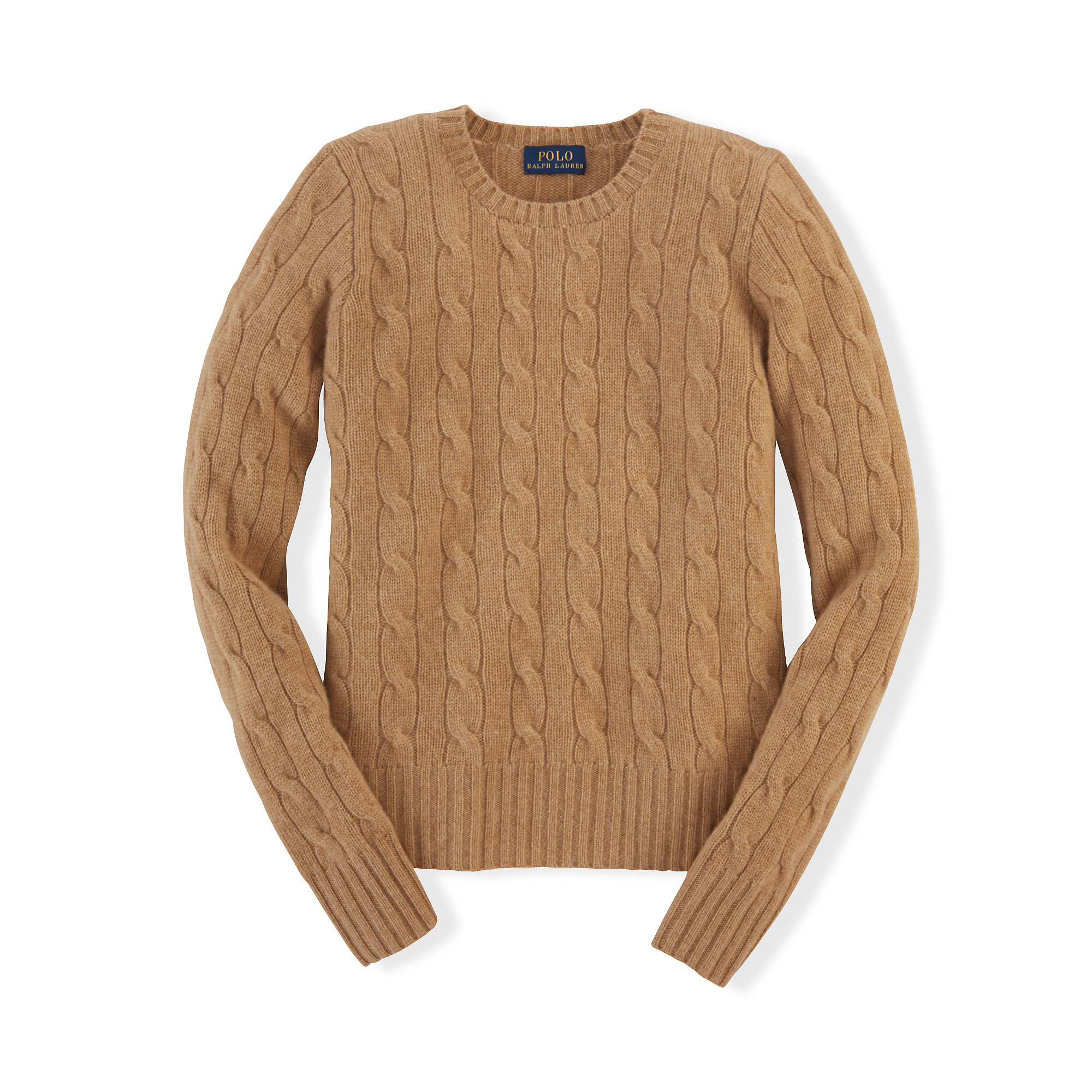 Ralph Lauren Cable-knit Cashmere Sweater in Brown - Lyst