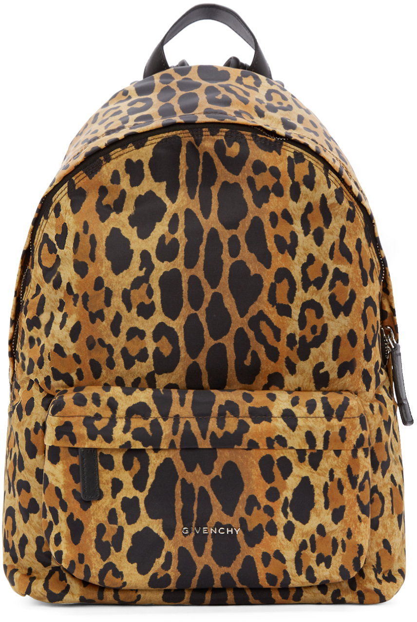 Givenchy Black And Tan Nylon Leopard Print Backpack - Lyst