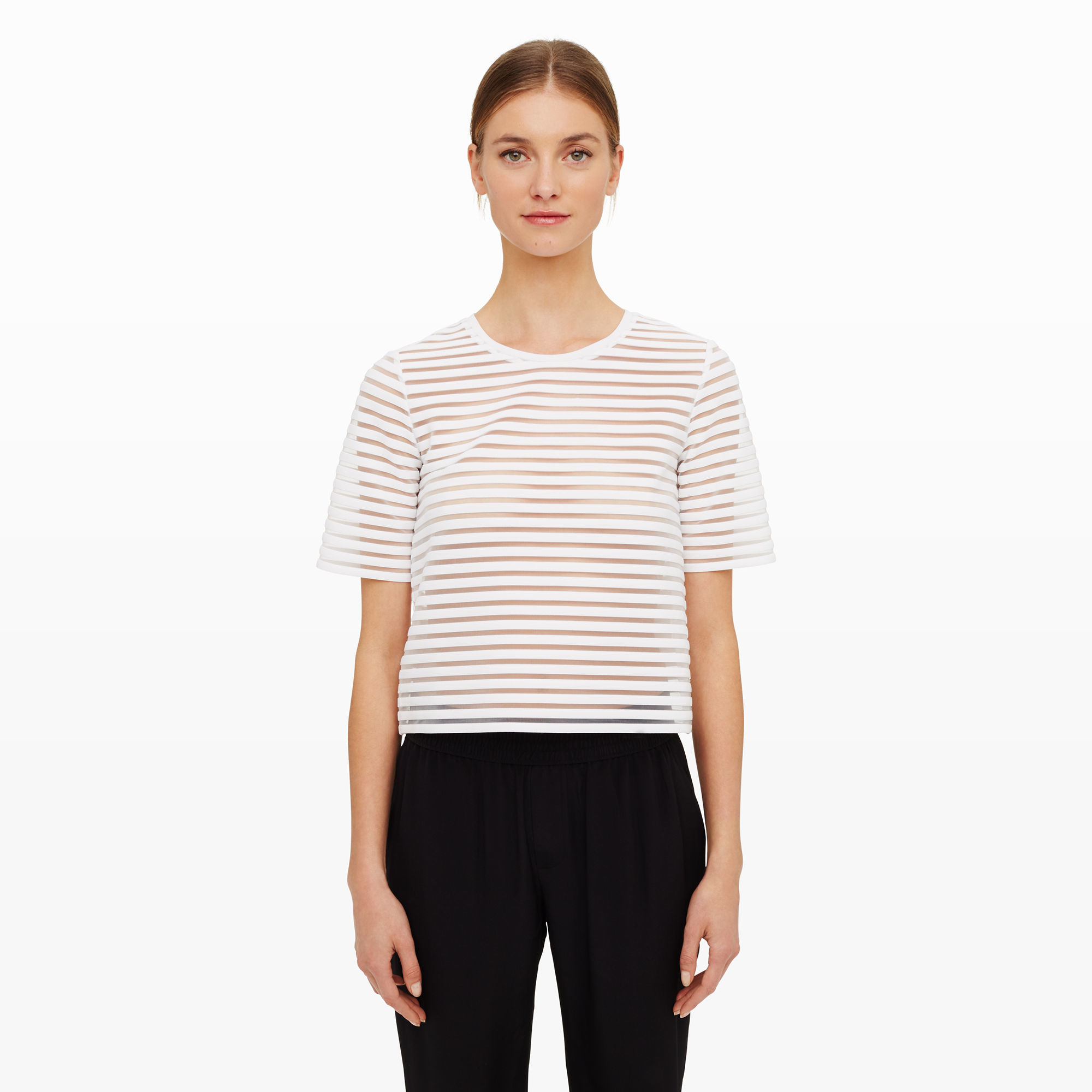 sheer striped top