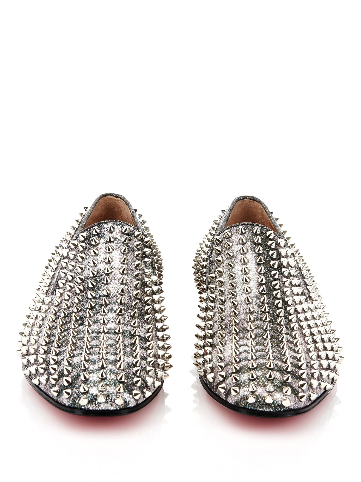 Christian Louboutin Dandelion Studded Glitter Loafers in Metallic for Men
