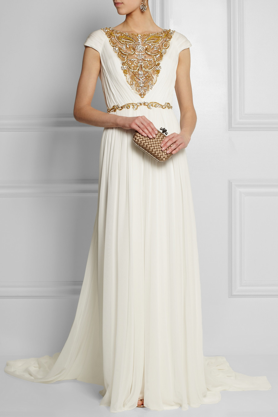 embellished chiffon gown