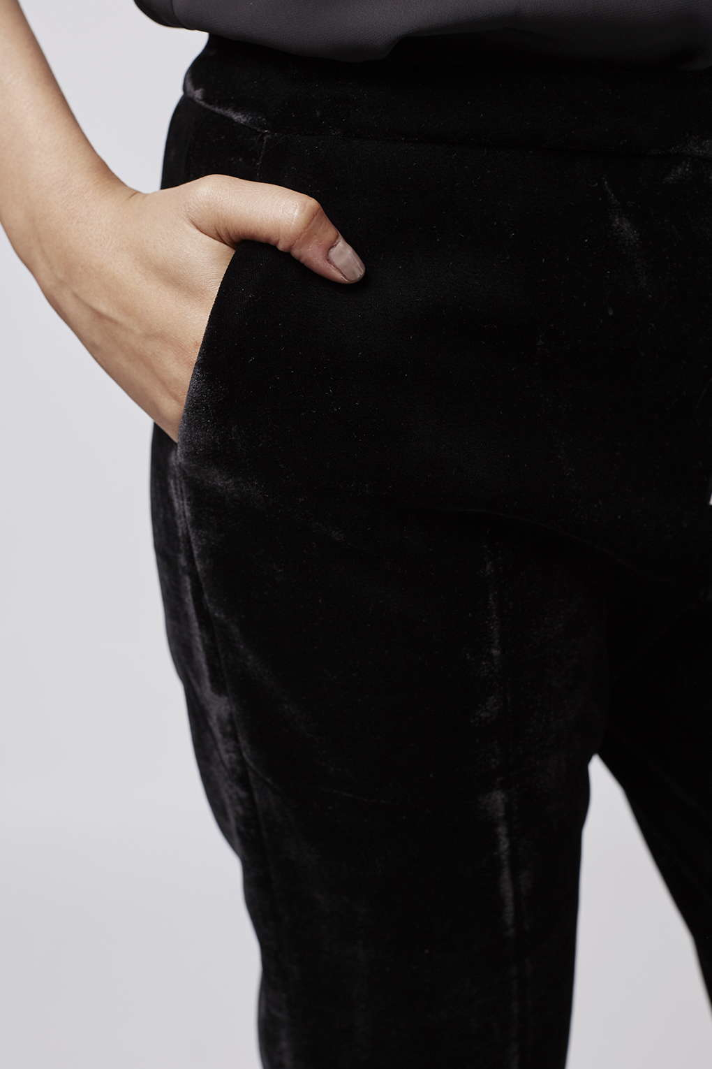 black velvet cigarette pants