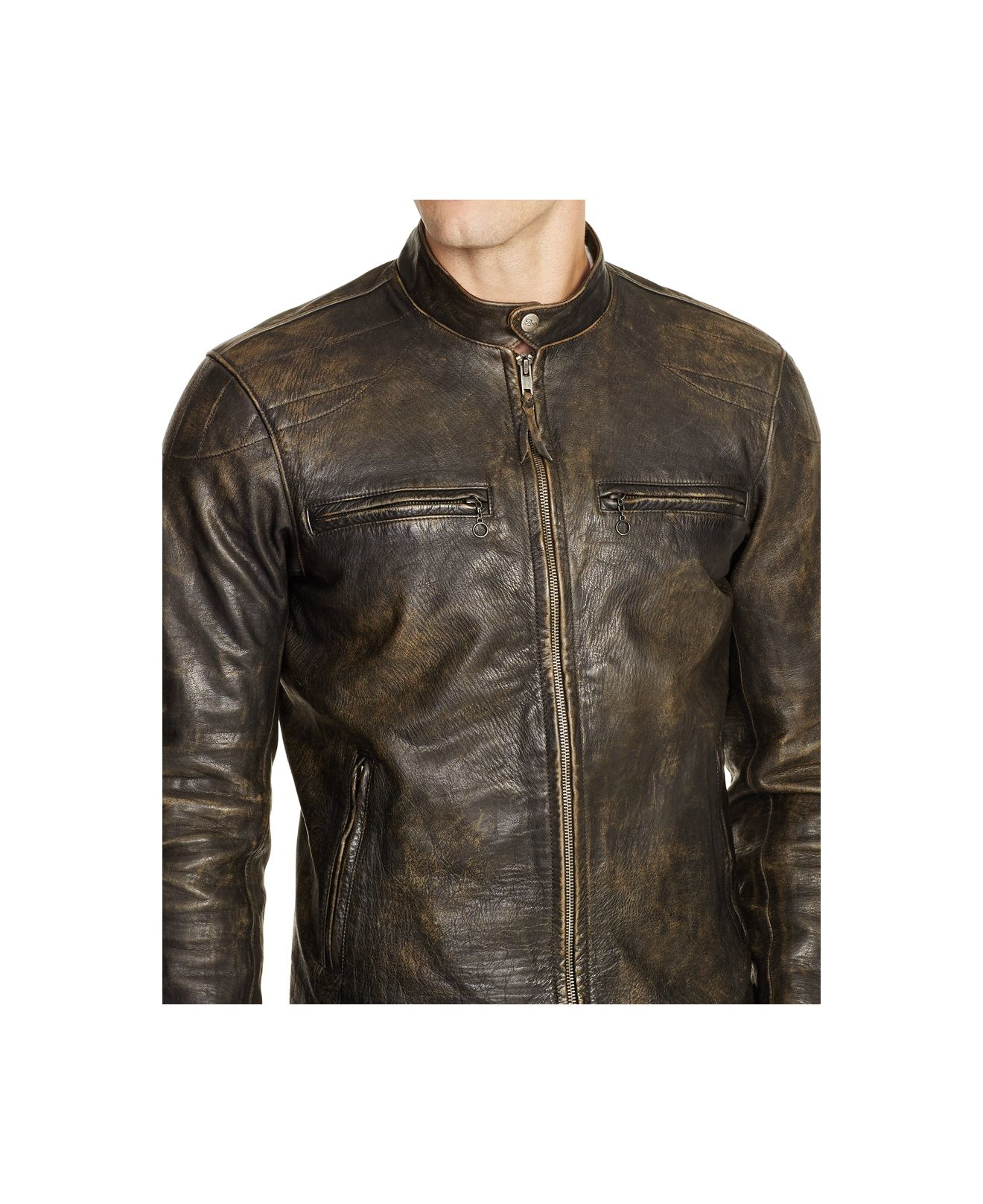 Polo Ralph Lauren Distressed Leather Jacket in Brown for Men - Lyst