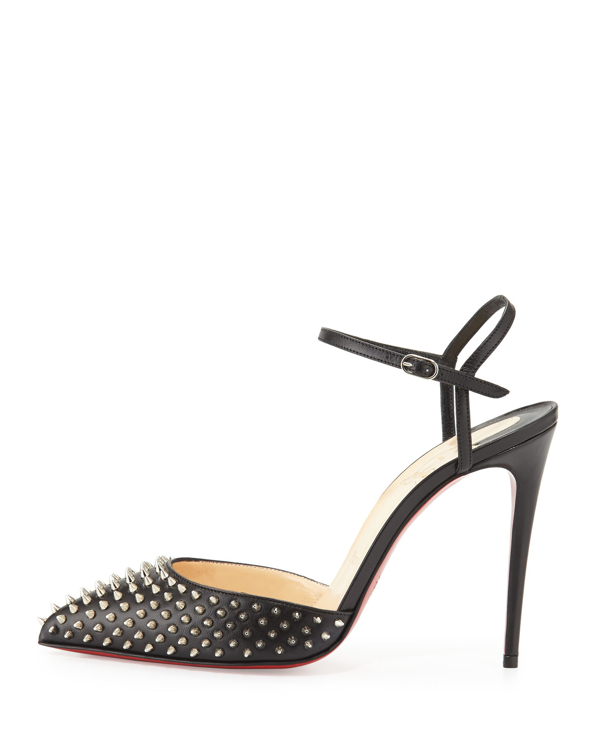 cheap replica christian louboutin men shoes - Christian louboutin Biala Studded Leather D\u0026#39;Orsay Pumps in Black ...