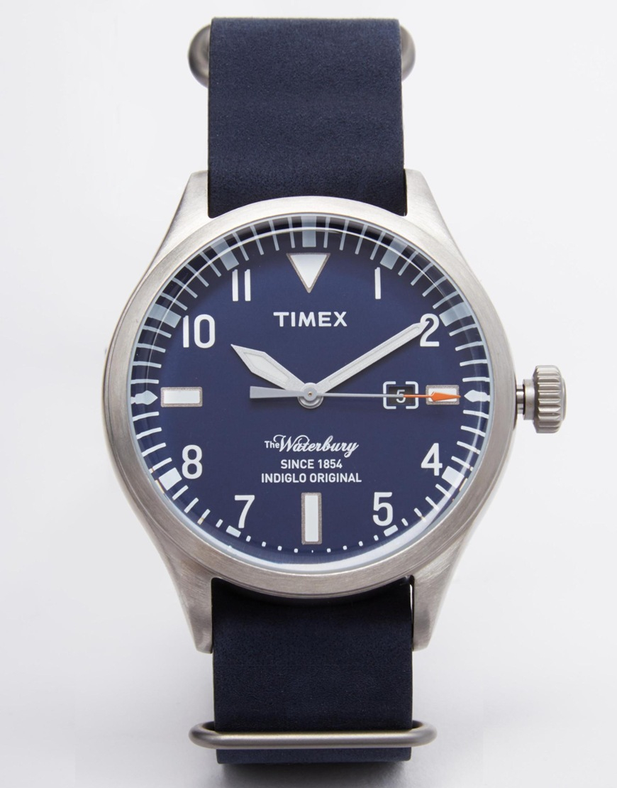 timex waterbury blue
