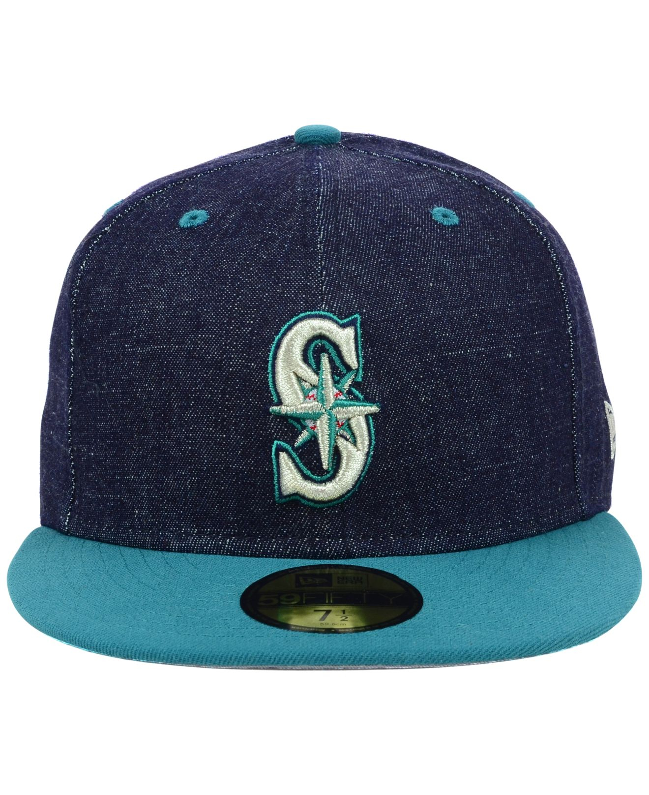 Ktz Seattle Mariners Mlb Team Color Denim 59Fifty Cap in Blue for Men