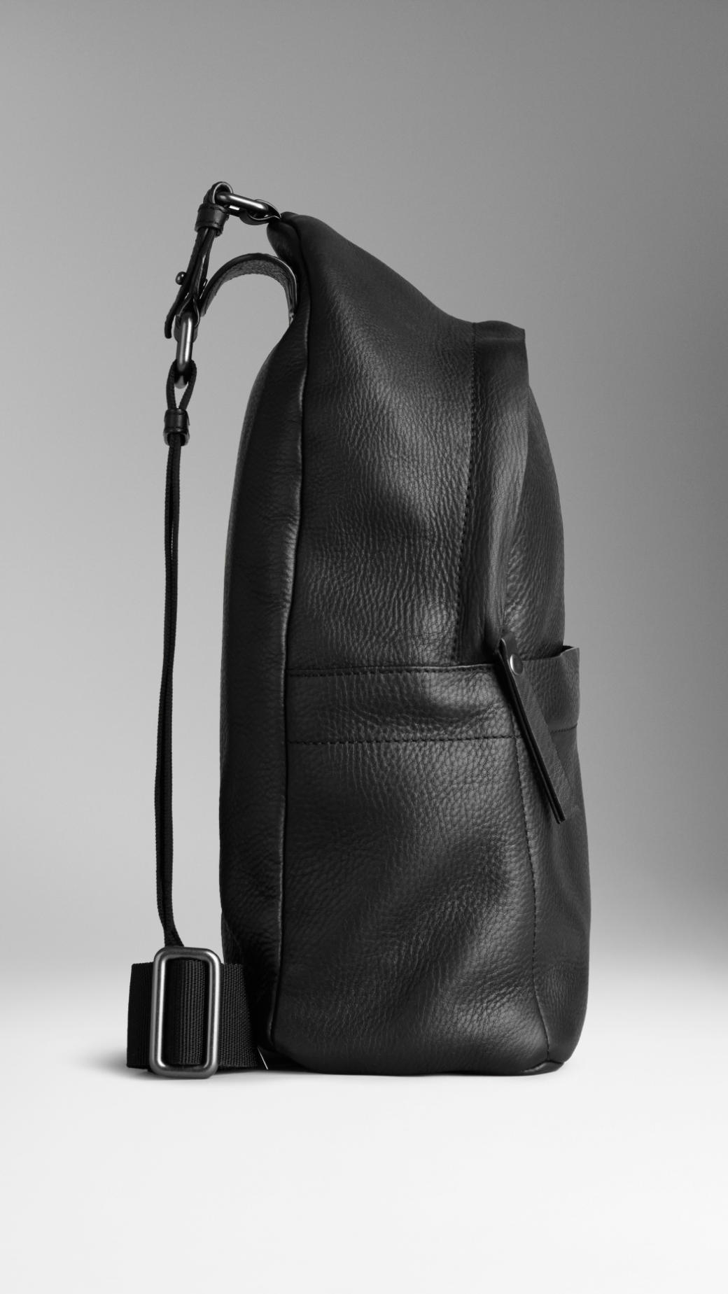 burberry black leather backpack