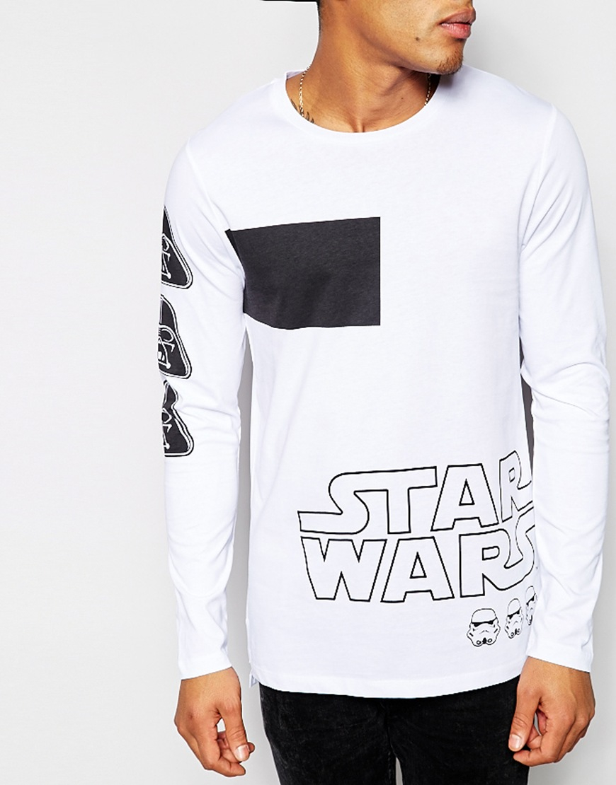 Lyst Asos Longline Long Sleeve Tshirt With Star Wars Print And